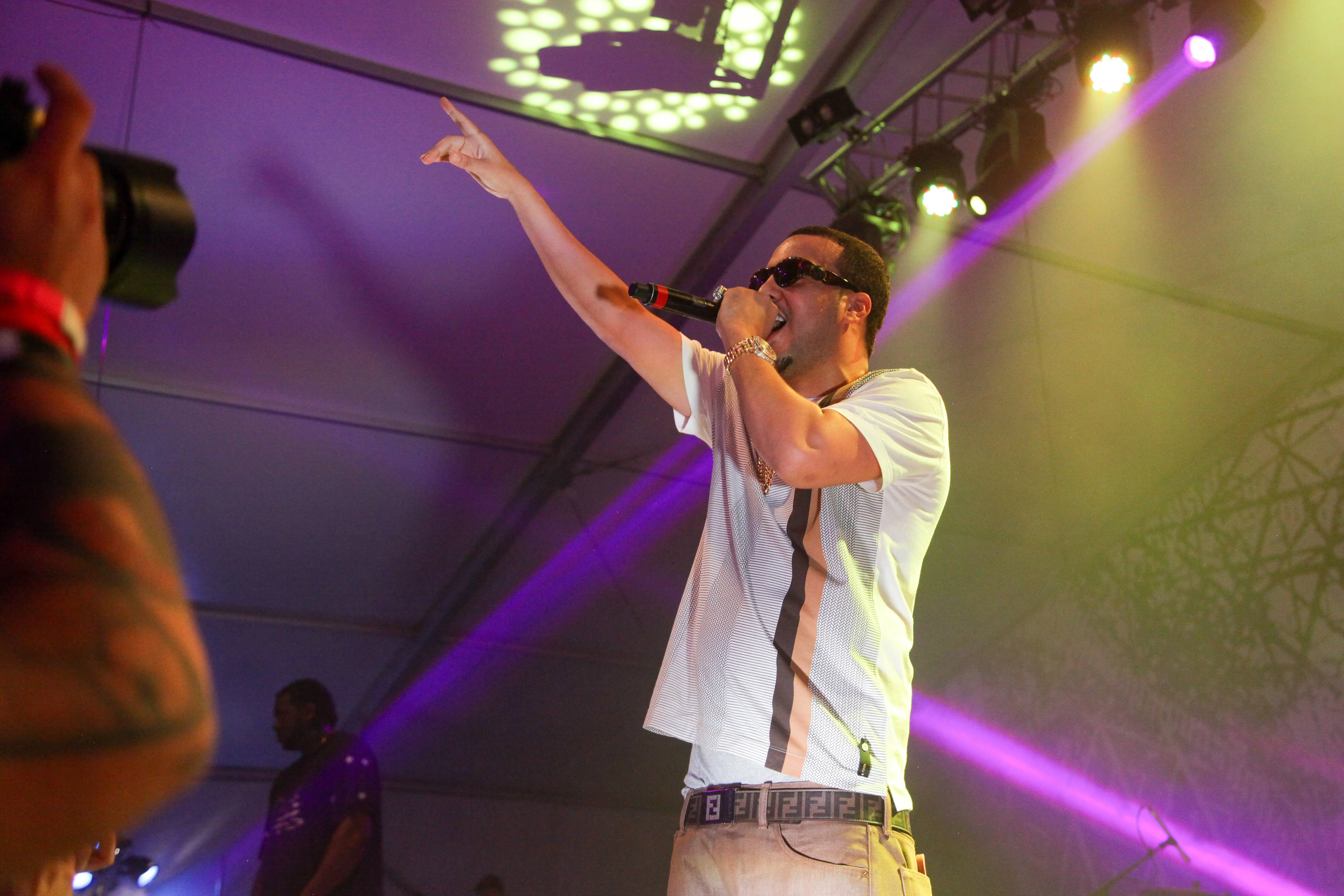 Karim "French Montana" Kharbouch performs at the Fader Fort at SXSW in Austin, Texas on March 16, 2013. (Photo by Julia Beverly/Getty Images)