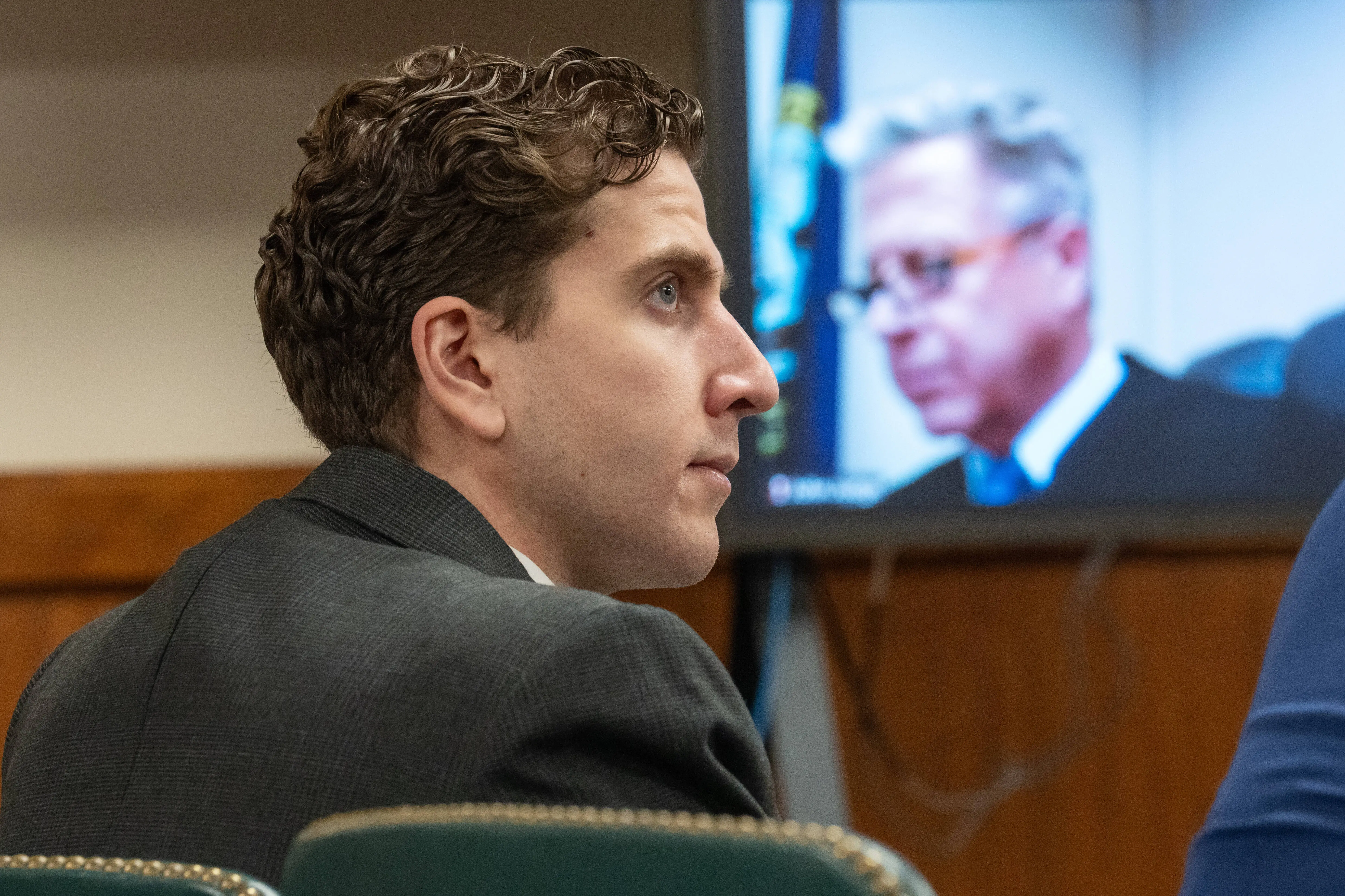 MOSCOW, IDAHO - SEPTEMBER 13:  Bryan Kohberger, accused of murder, attends a hearing on cameras in the courtroom in Latah County District Court on September 13, 2023 in Moscow, Idaho. Kohberger, a former criminology PhD student, was indicted earlier this year in the November 2022 killings of Madison Mogen, 21; Kaylee Goncalves, 21; Xana Kernodle, 20; and Ethan Chapin, 20, in an off-campus apartment near the University of Idaho.  (Photo by Ted S. Warren-Pool/Getty Images)