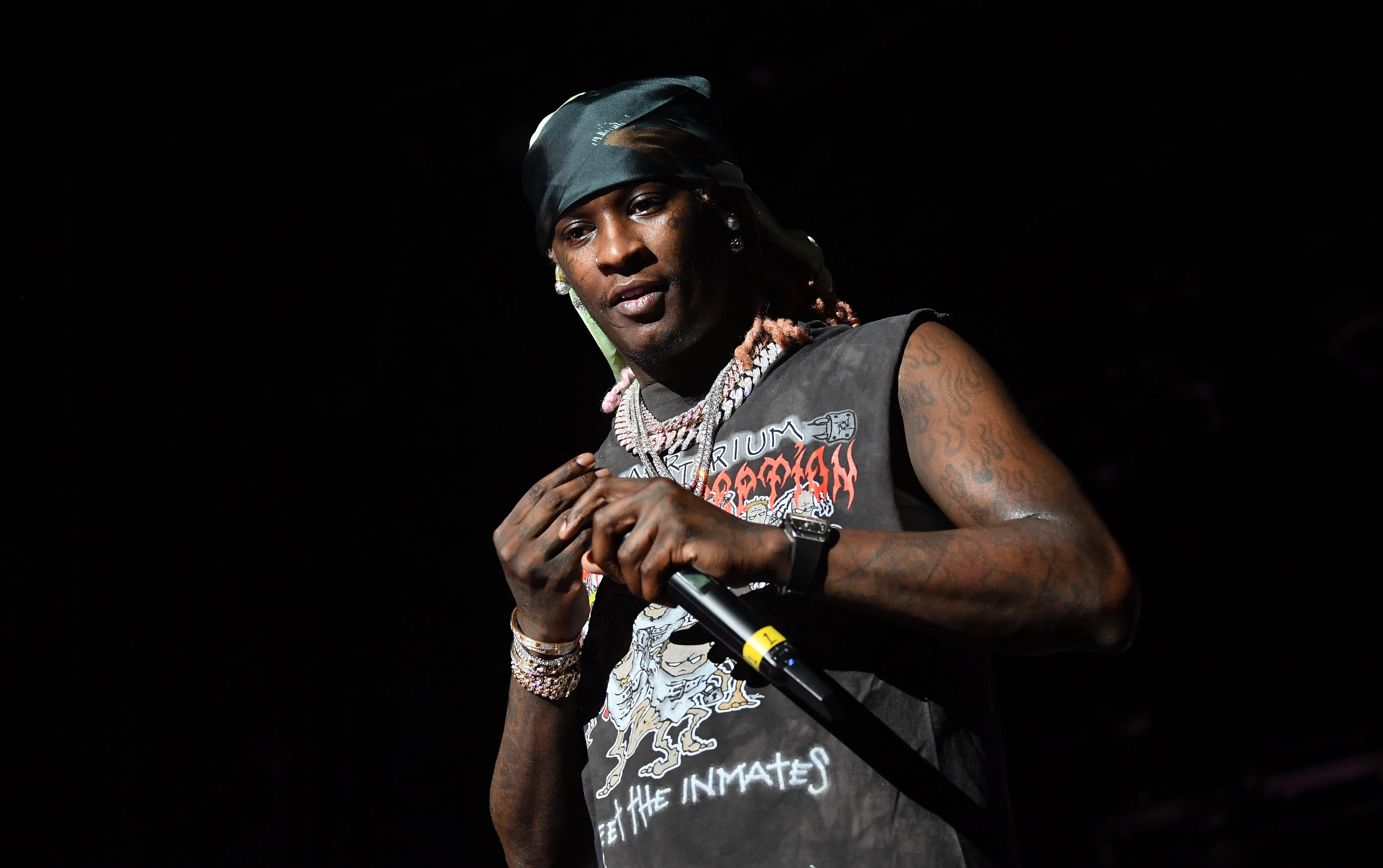 ATLANTA, GEORGIA - JULY 17:  Rapper Young Thug performs onstage during Hot 107.9 Birthday Bash 25 at Center Parc Credit Union Stadium at Georgia State University on July 17, 2021 in Atlanta, Georgia. (Photo by Paras Griffin/Getty Images)