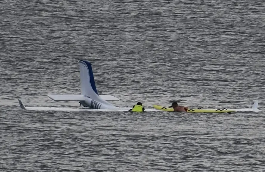 Airplane crash near Oak Island (Image via Instagram/@wrightsvillebeachdiaries)