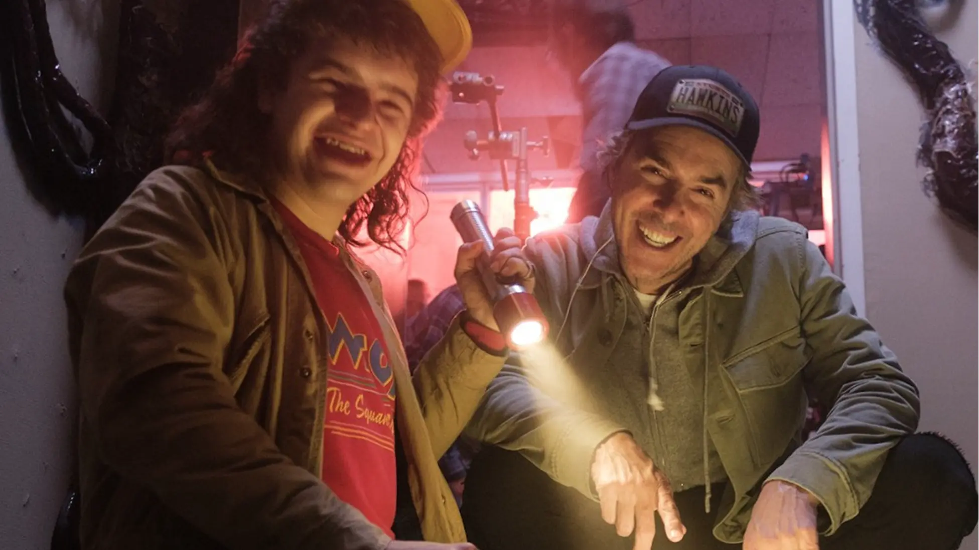 Shawn Levy and Gaten Matarazzo on the set of Stranger Things Season 5. Photo: ©Netflix / Courtesy Netflix.