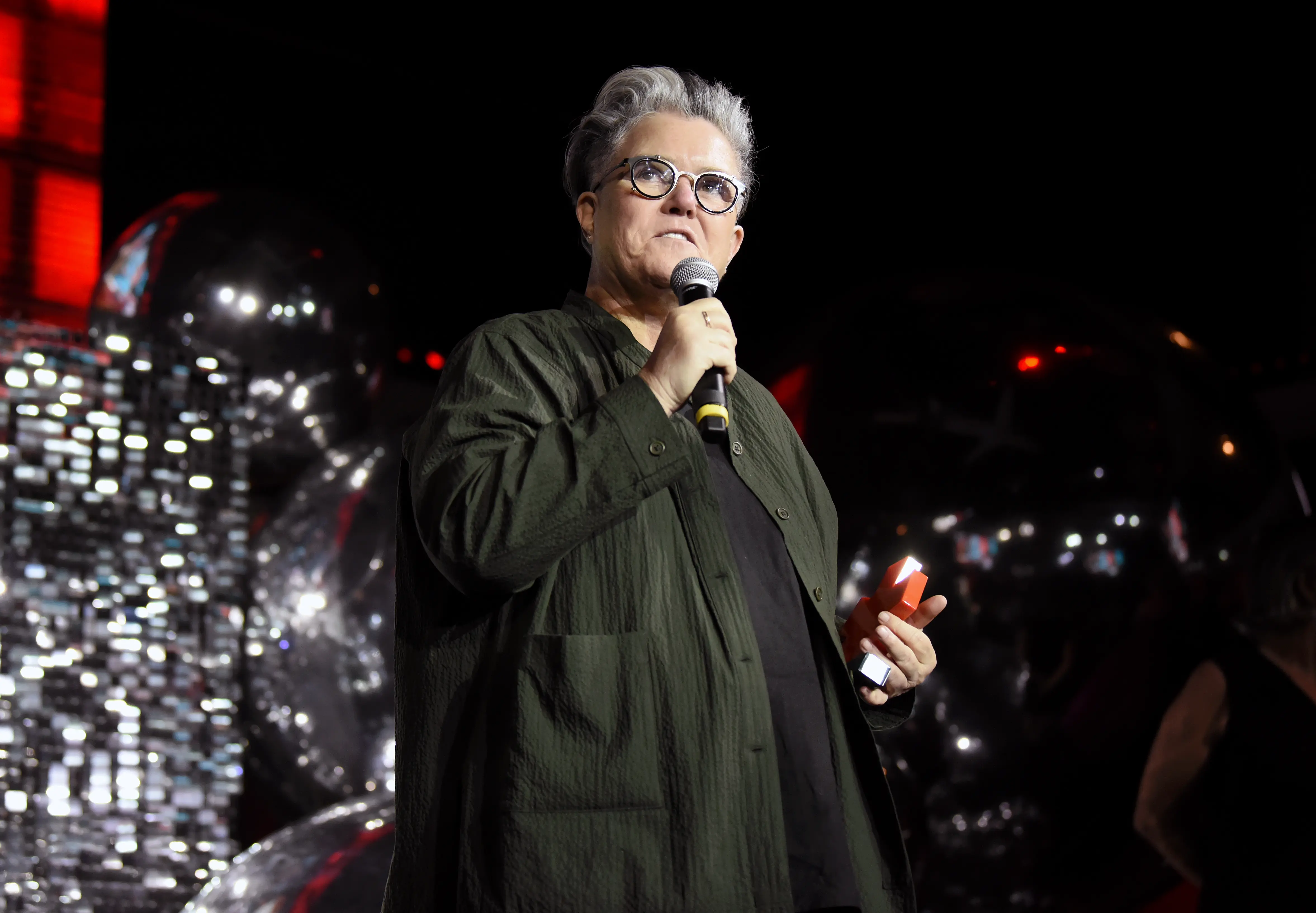 Rosie O’Donnell accepts the Icon Award onstage during The Queerties 2024 on March 12, 2024 in Hollywood, California (Image via Getty)