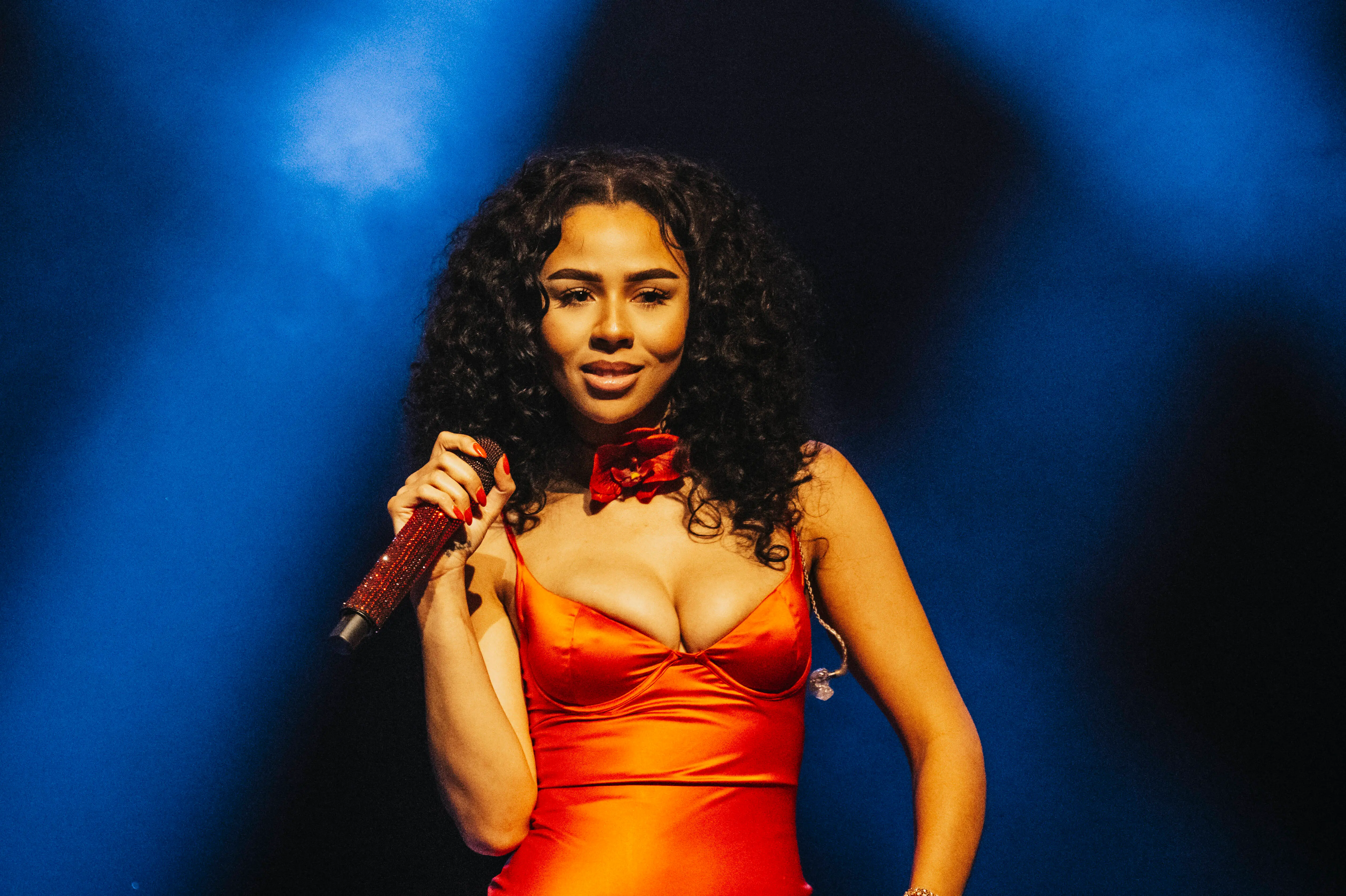 PARIS, FRANCE - FEBRUARY 14: Mariah the Scientist performs onstage at Le Bataclan on February 14, 2024 in Paris, France. (Photo by Kristy Sparow/Getty Images)