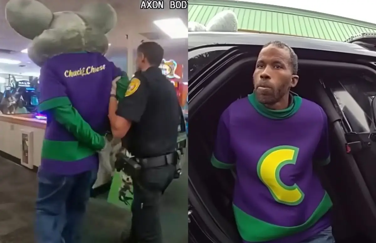 The arrested man working at Chuck E Cheese (Photo: YouTube/@The CrimePiece)