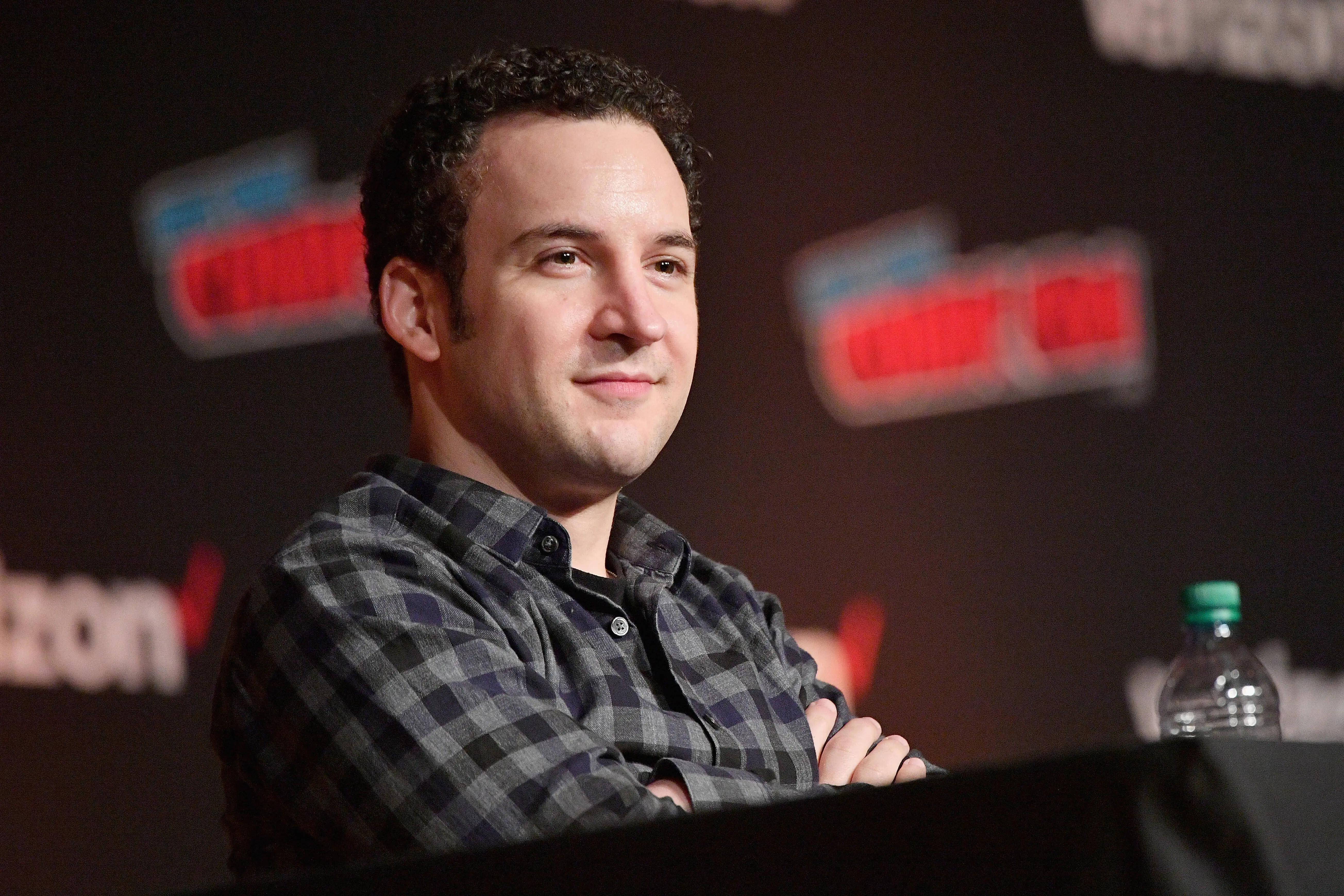 Ben Savage speaks onstage at the Boy Meets World 25th Anniversary Reunion panel (Image via Getty)