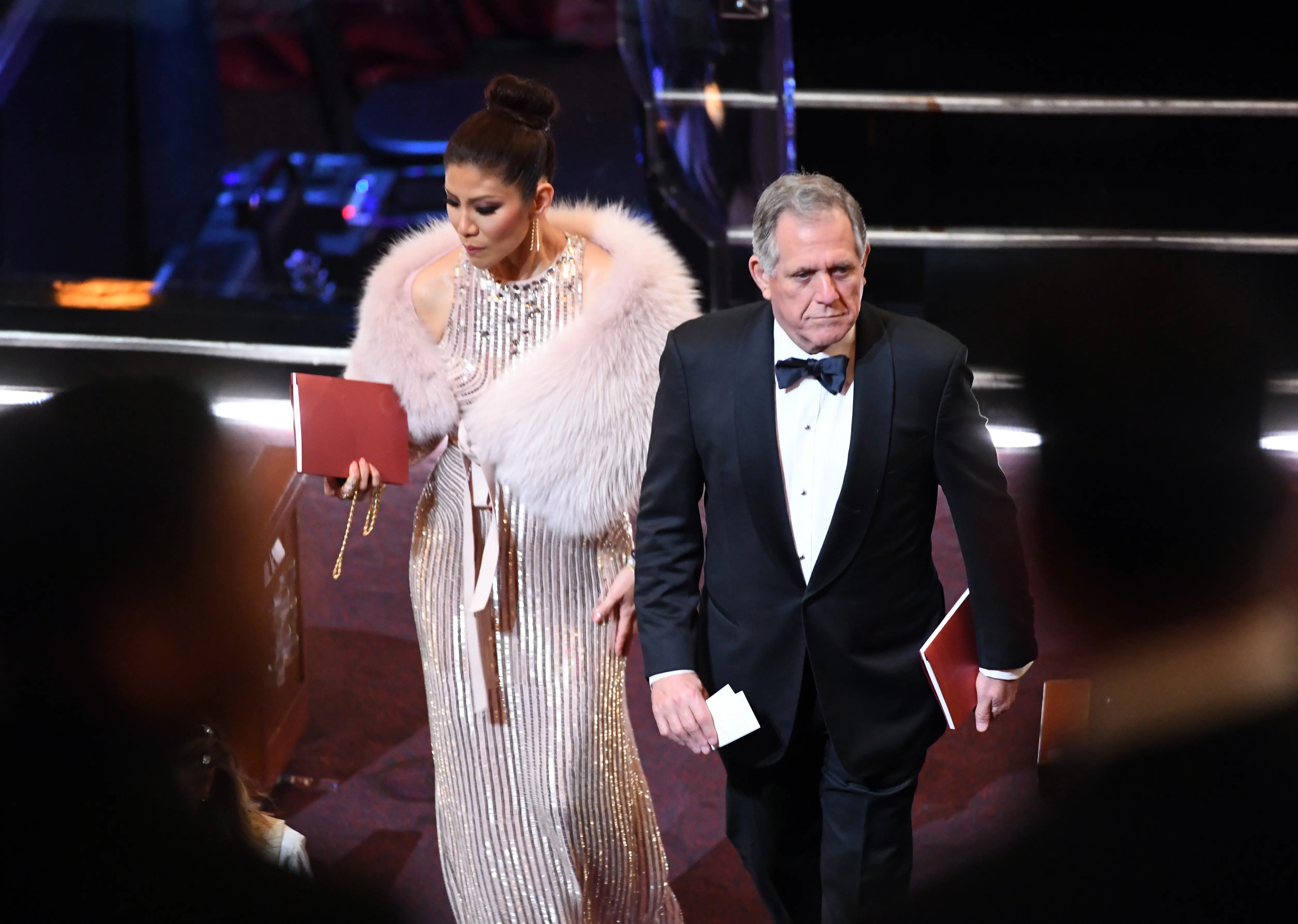 Big Brother host Julie Chen and CBS Corporation CEO Leslie Moonves (Image via Getty)