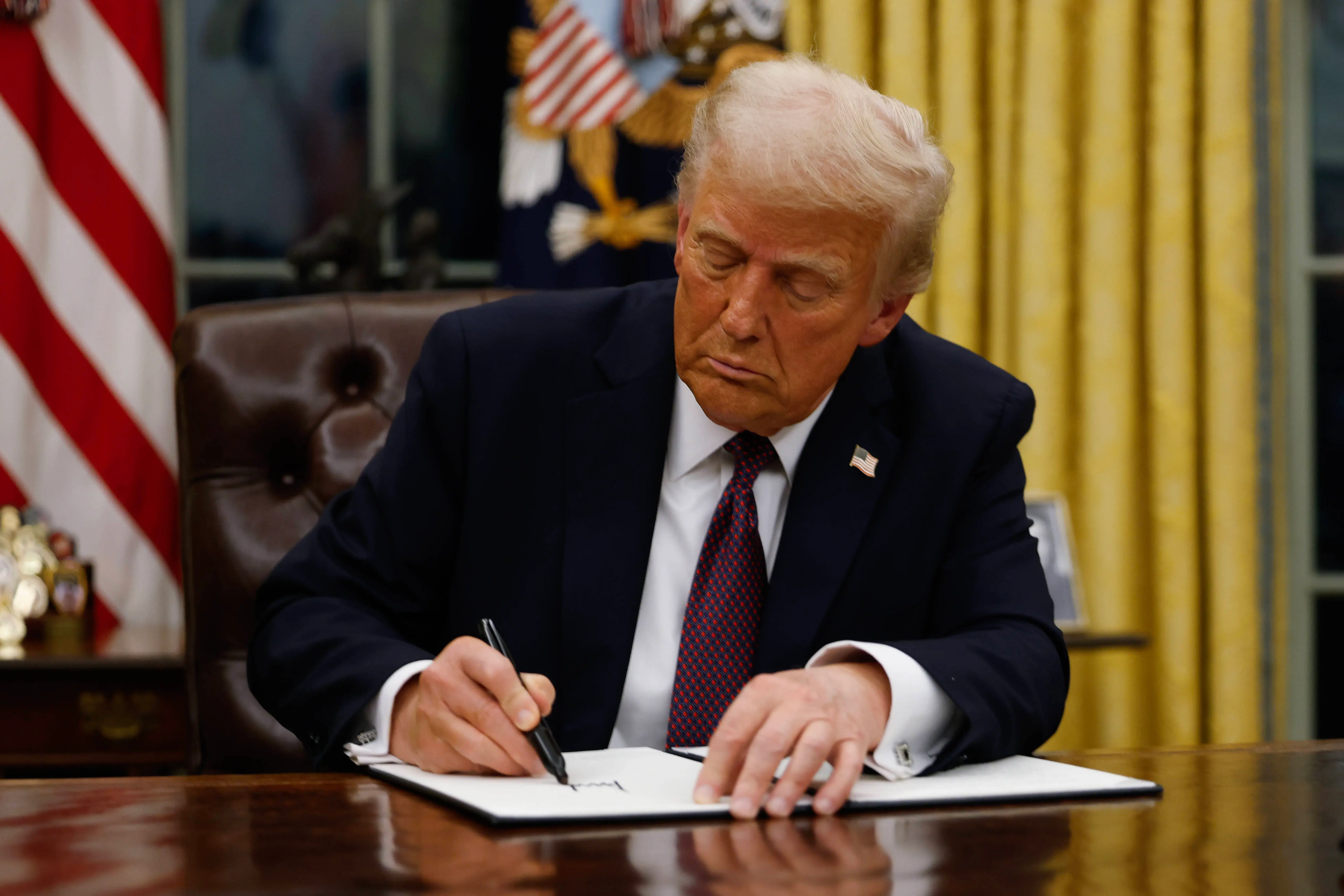 President Donald Trump sparked another controversy with a recent Truth Social post with his "Department of War" warning against City of Chicago (Photo by Anna Moneymaker/Getty Images)