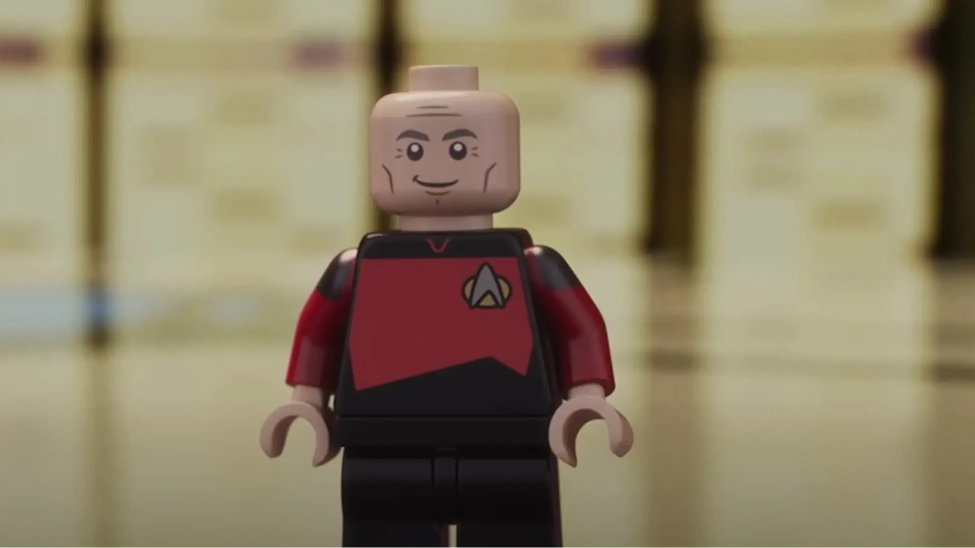 Captain Jean-Luc Picard minifigure in the LEGO × Star Trek teaser | Image via StarTrek.com / LEGO Group