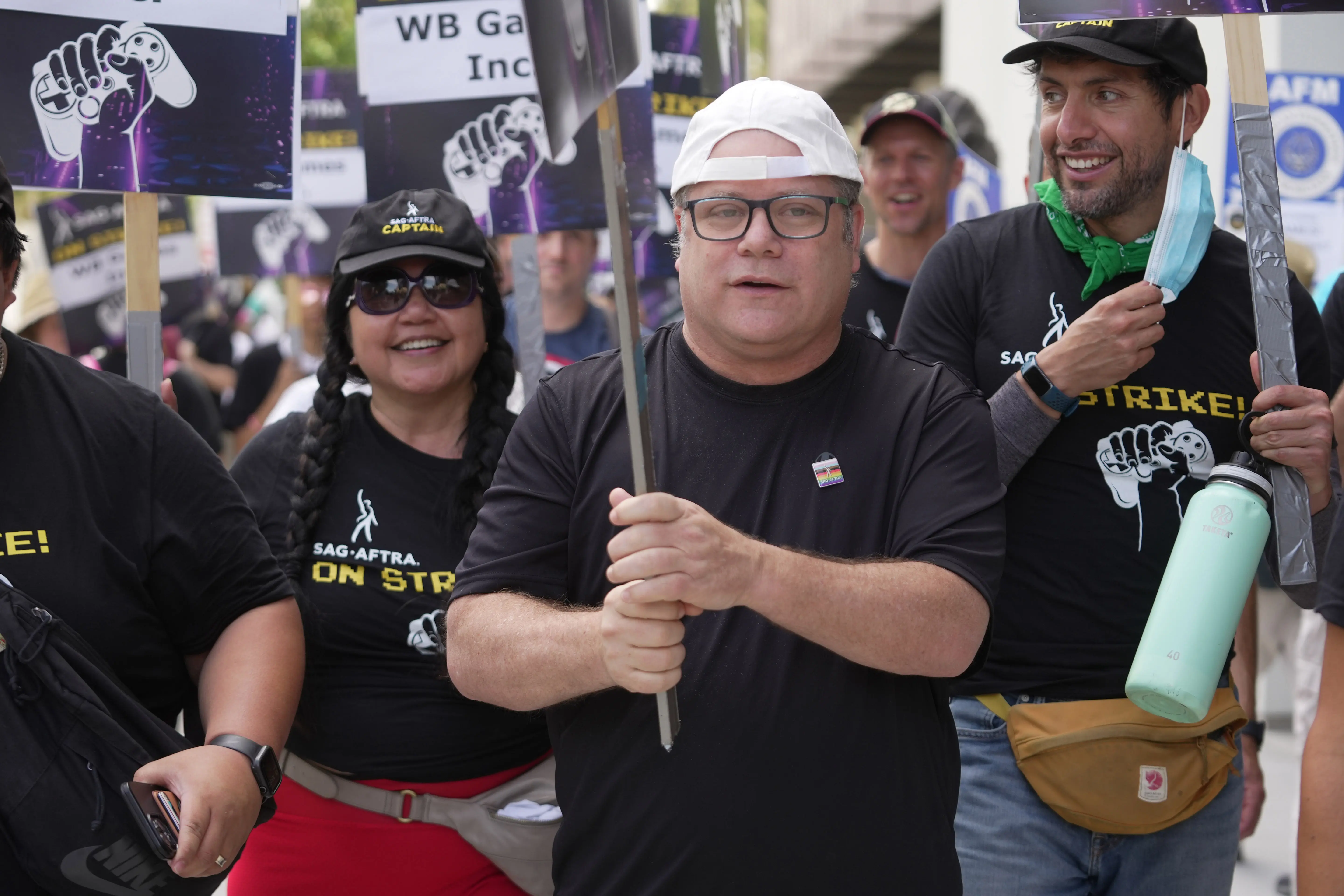 LOS ANGELES, CA - AUGUST 01: Sean Astin is seen at the SAG-AFTRA strike on August 1, 2024 at Warner Brothers Studios in Burbank, California. (Photo by Hollywood To You/Star Max/GC Images)