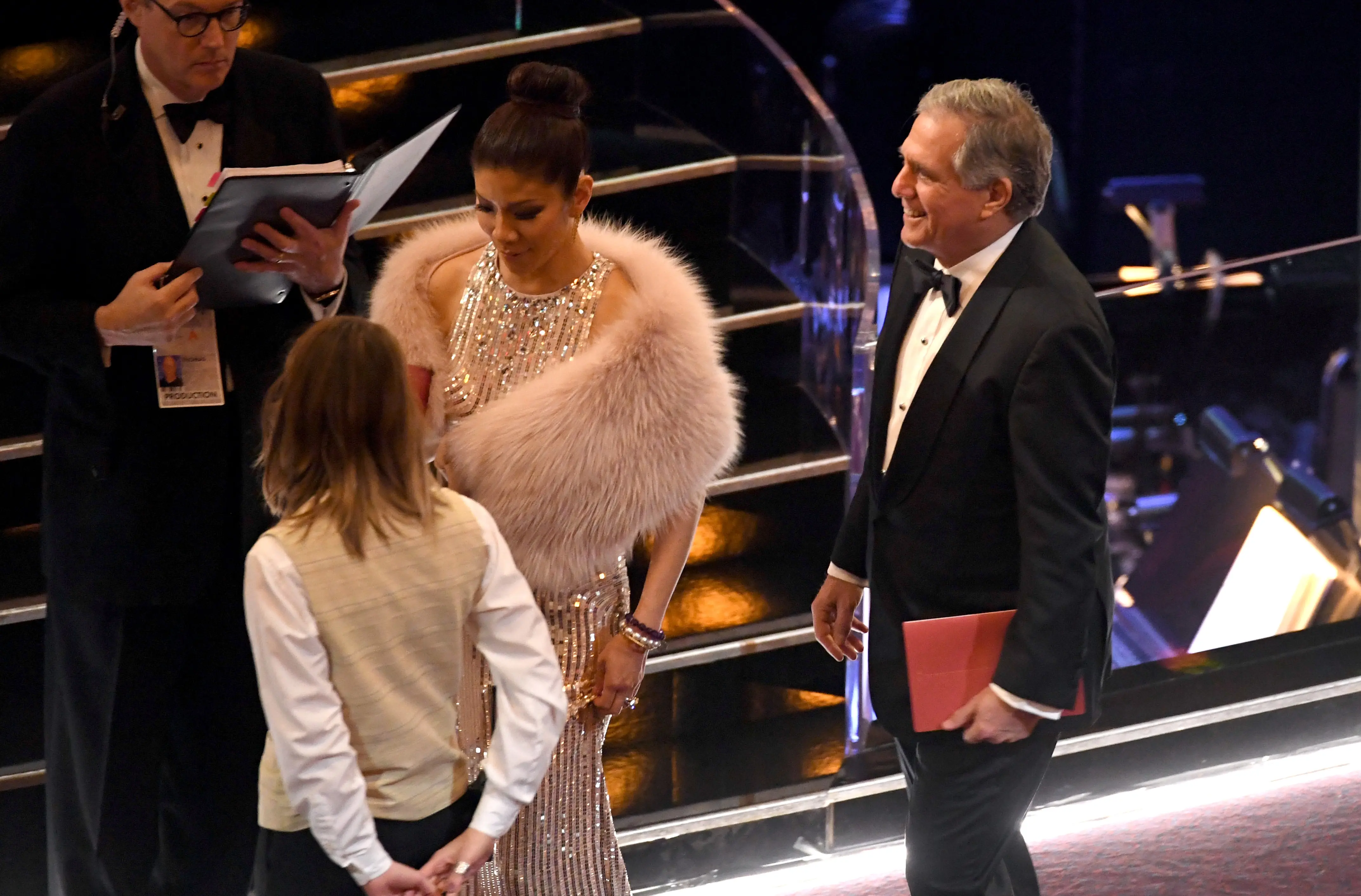 Big Brother host Julie Chen and CBS Chairman Leslie Moonves (Image via Getty)