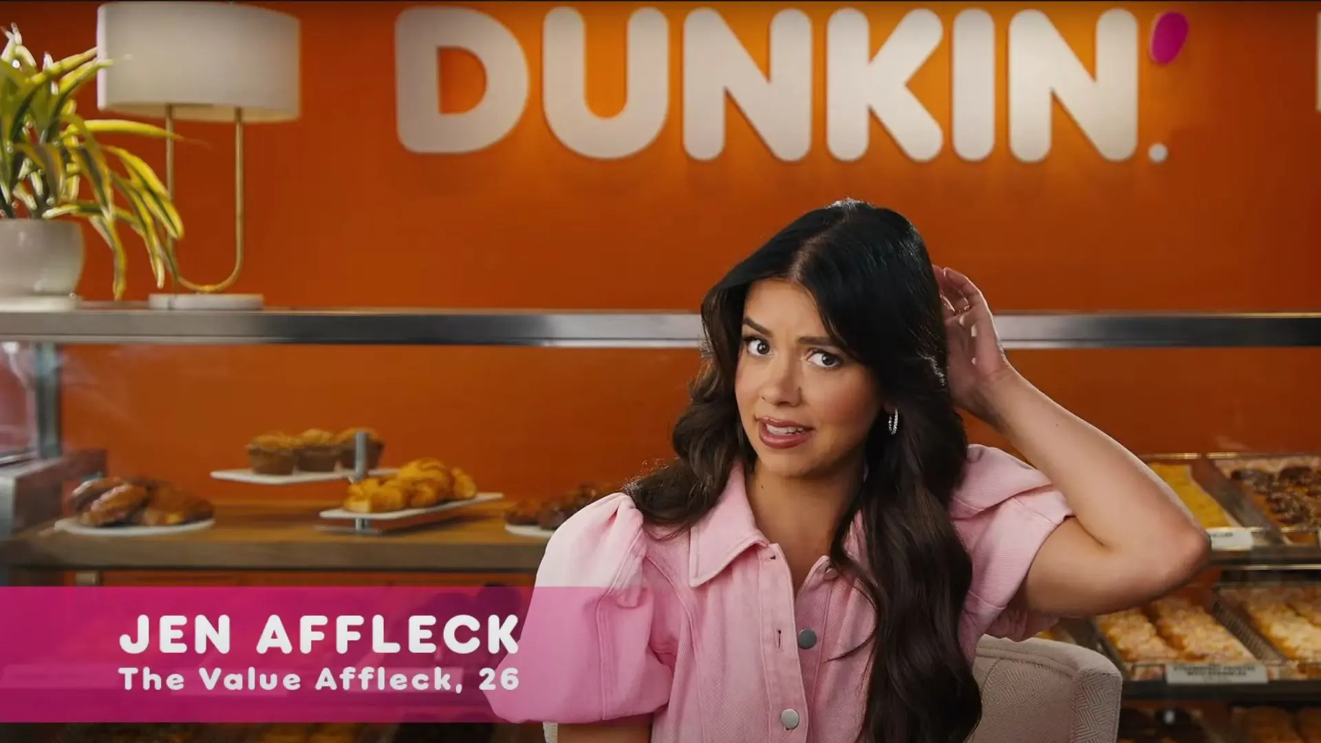 Jen Affleck (image via YouTube/@ Dunkin')