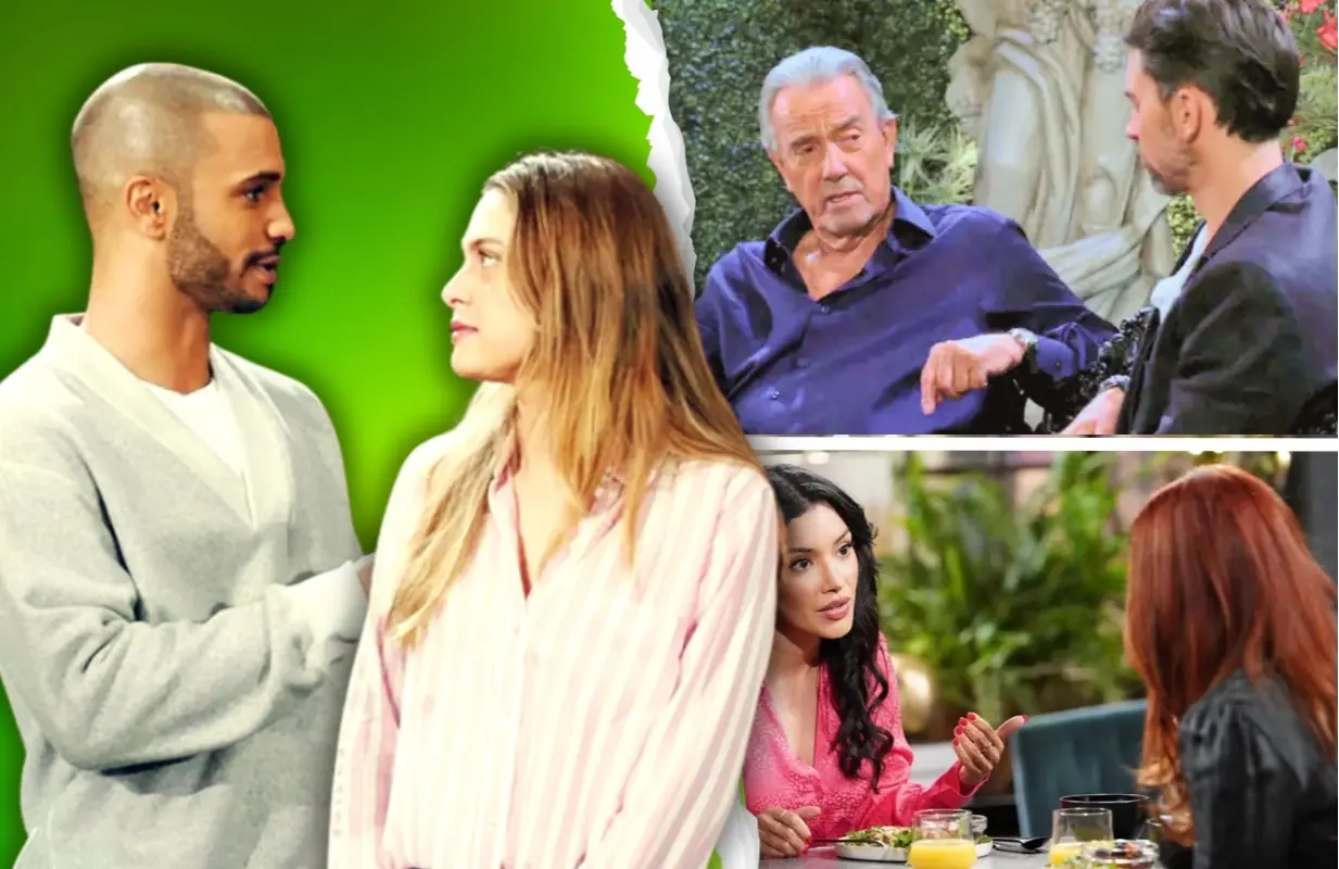 Clockwise from left, Holden, Claire, Victor, Cane, Sally and Audra on The young and the Restless