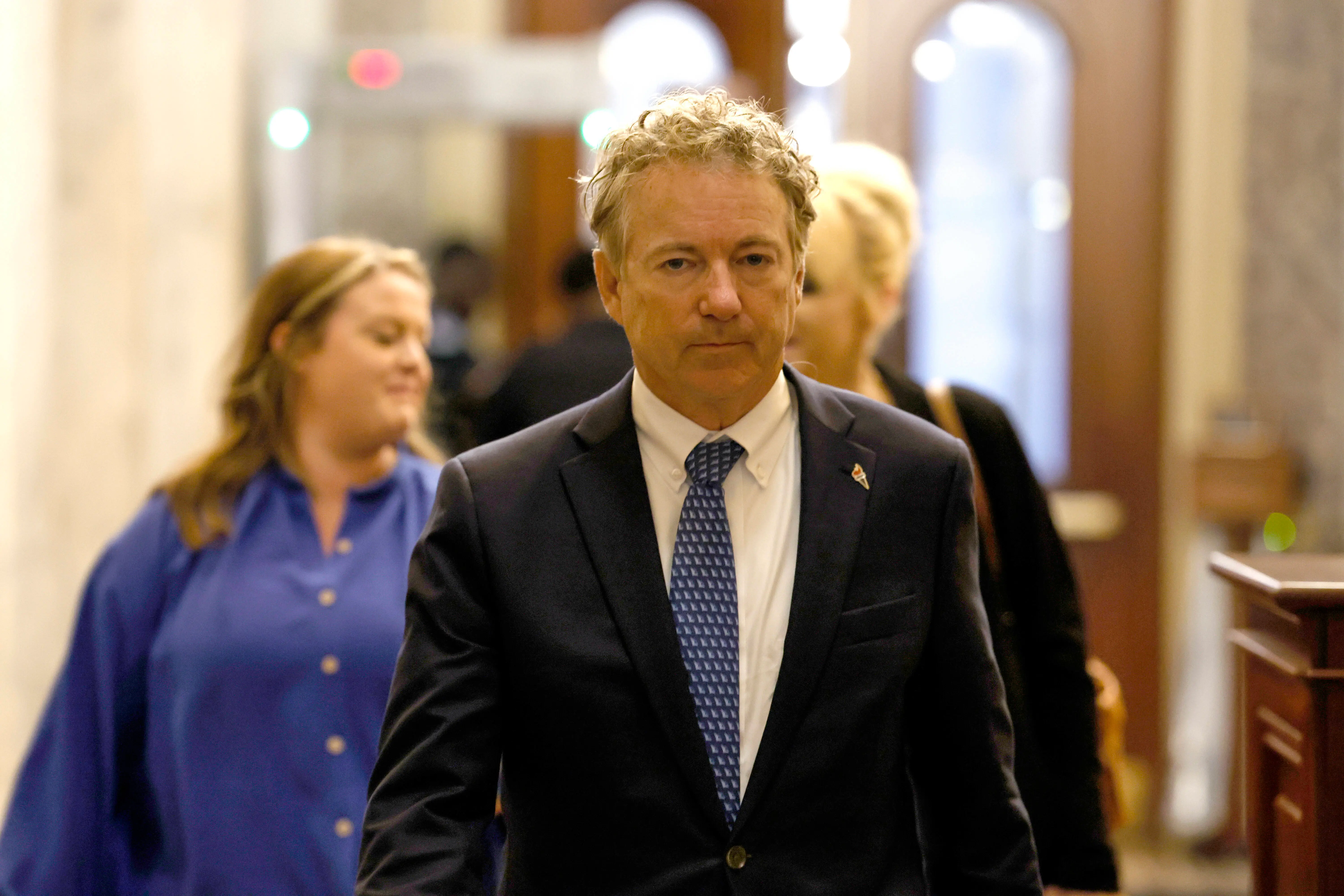 WASHINGTON, DC - SEPTEMBER 26: Sen. Rand Paul (R-KY) arrives to the U.S. Capitol Building on September 26, 2023 in Washington, DC. The U.S. Senate is working to write up separate legislation to fund the government ahead of the September 30th shutdown deadline, as legislation being drawn up by House Republicans is being stalled. (Photo by Anna Moneymaker/Getty Images)