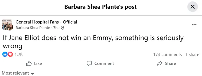 The original post (Image via Facebook/ @General Hospital Fans - Official)