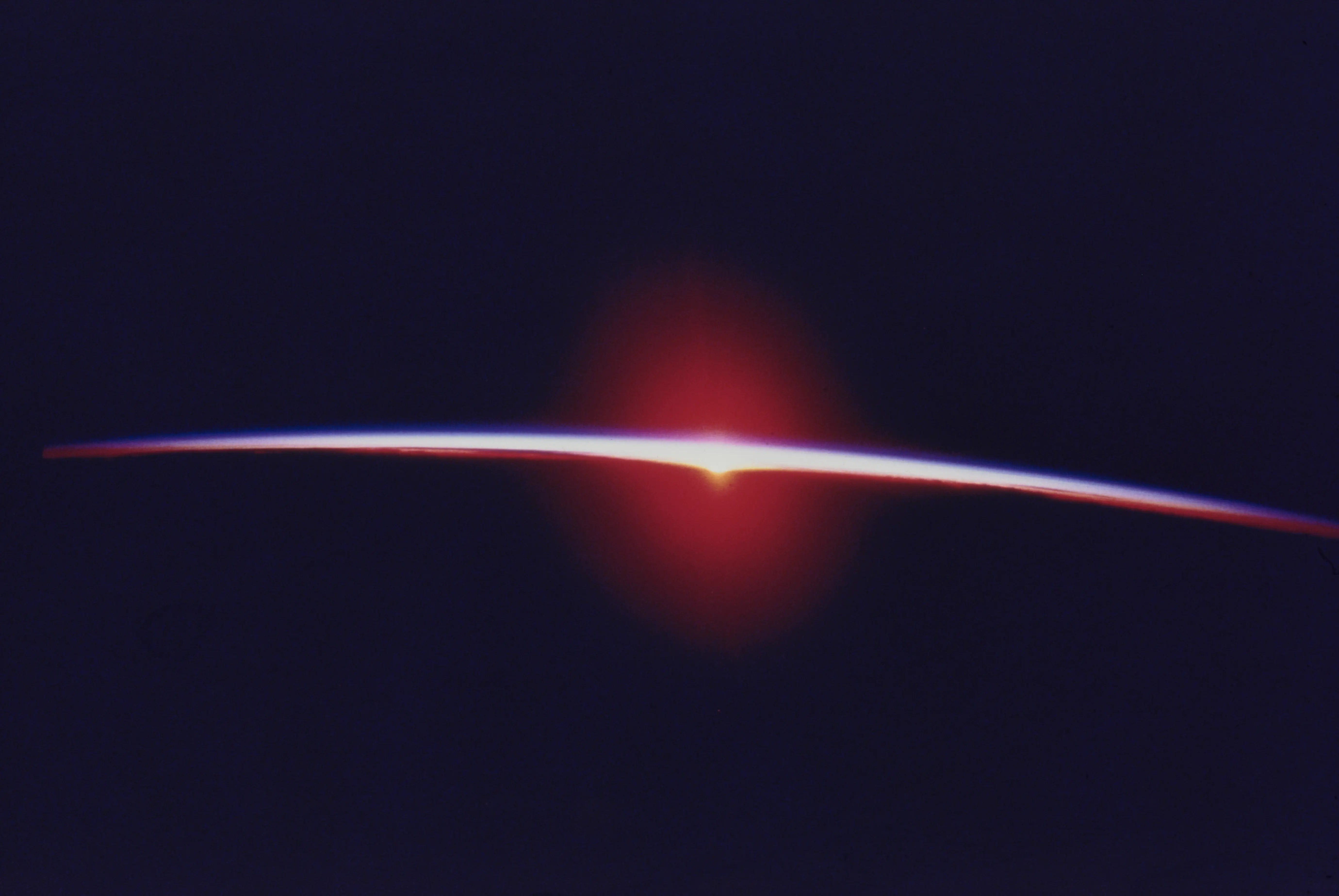 Sunrise over the Earth's horizon, as seen from the Space Shuttle Columbia during NASA's STS-3 mission, March 1982. (Photo by Space Frontiers/Getty Images)