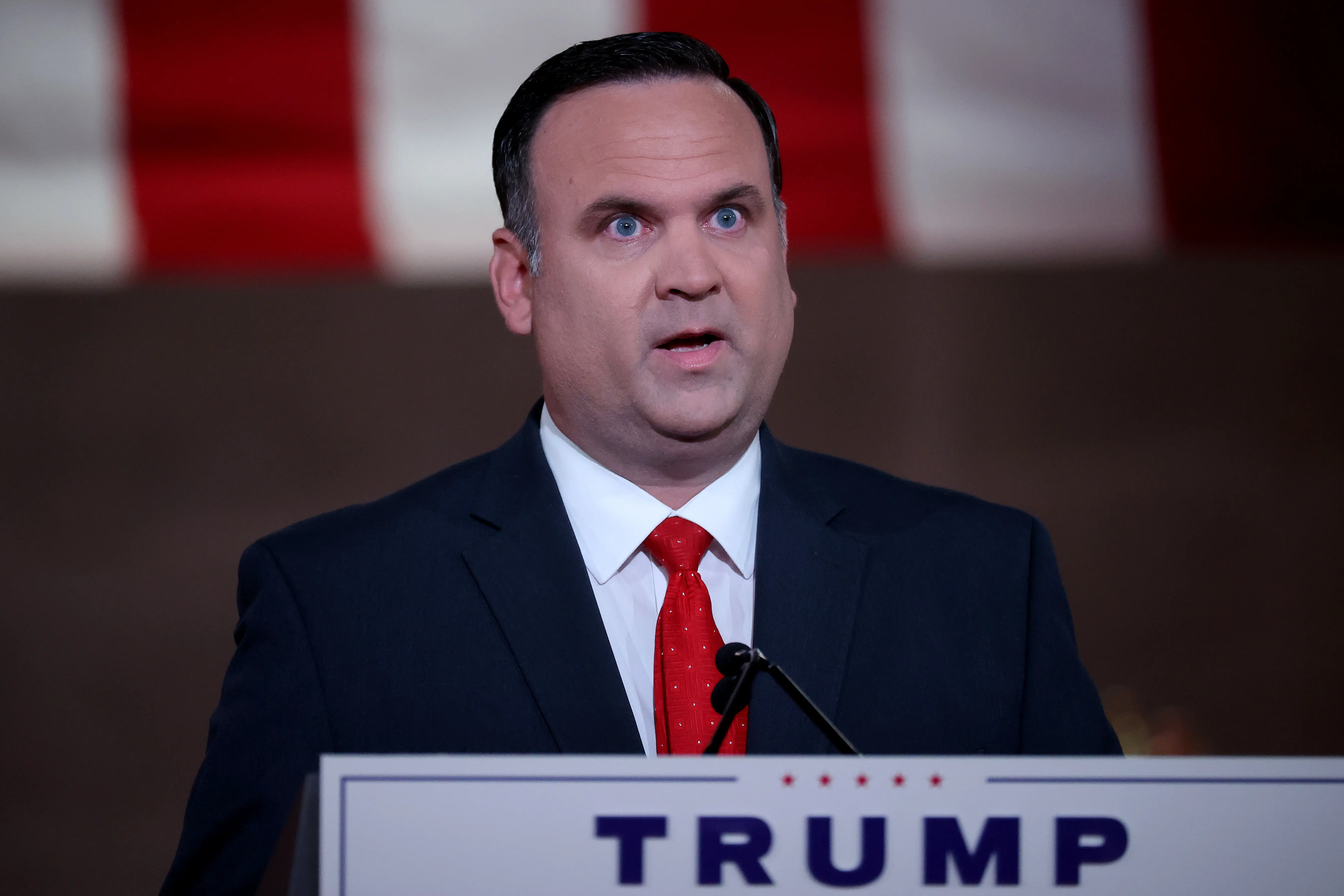  In a prerecorded address for the Republican National Convention released August 27, 2020, White House Deputy Chief of Staff for Communications Dan Scavino speaks (Image via Getty)
