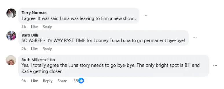 Comments by other fans (Image via Facebook/ @The Bold and the Beautiful)