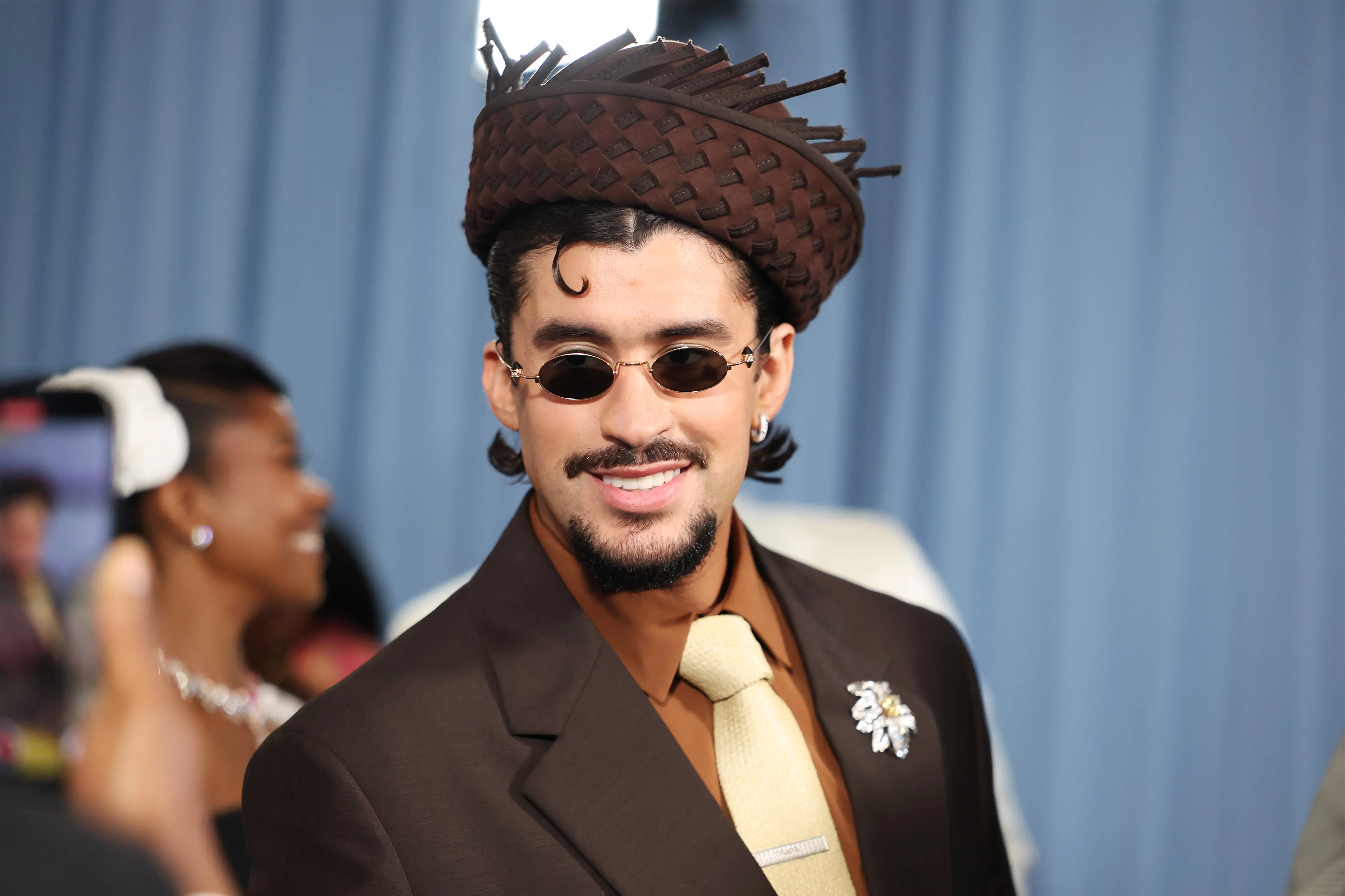 Bad Bunny attends the 2025 Met Gala Celebrating "Superfine: Tailoring Black Style" at Metropolitan Museum of Art on May 05, 2025 in New York City.  (Photo by Mike Coppola/MG25/Getty Images for The Met Museum/Vogue)