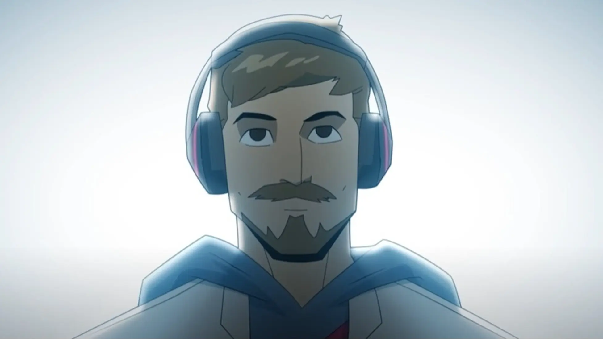 Animated MrBeast in the MRBEAST LAB trailer. Image via YouTube/@BeastAnimations and @MrBeast.