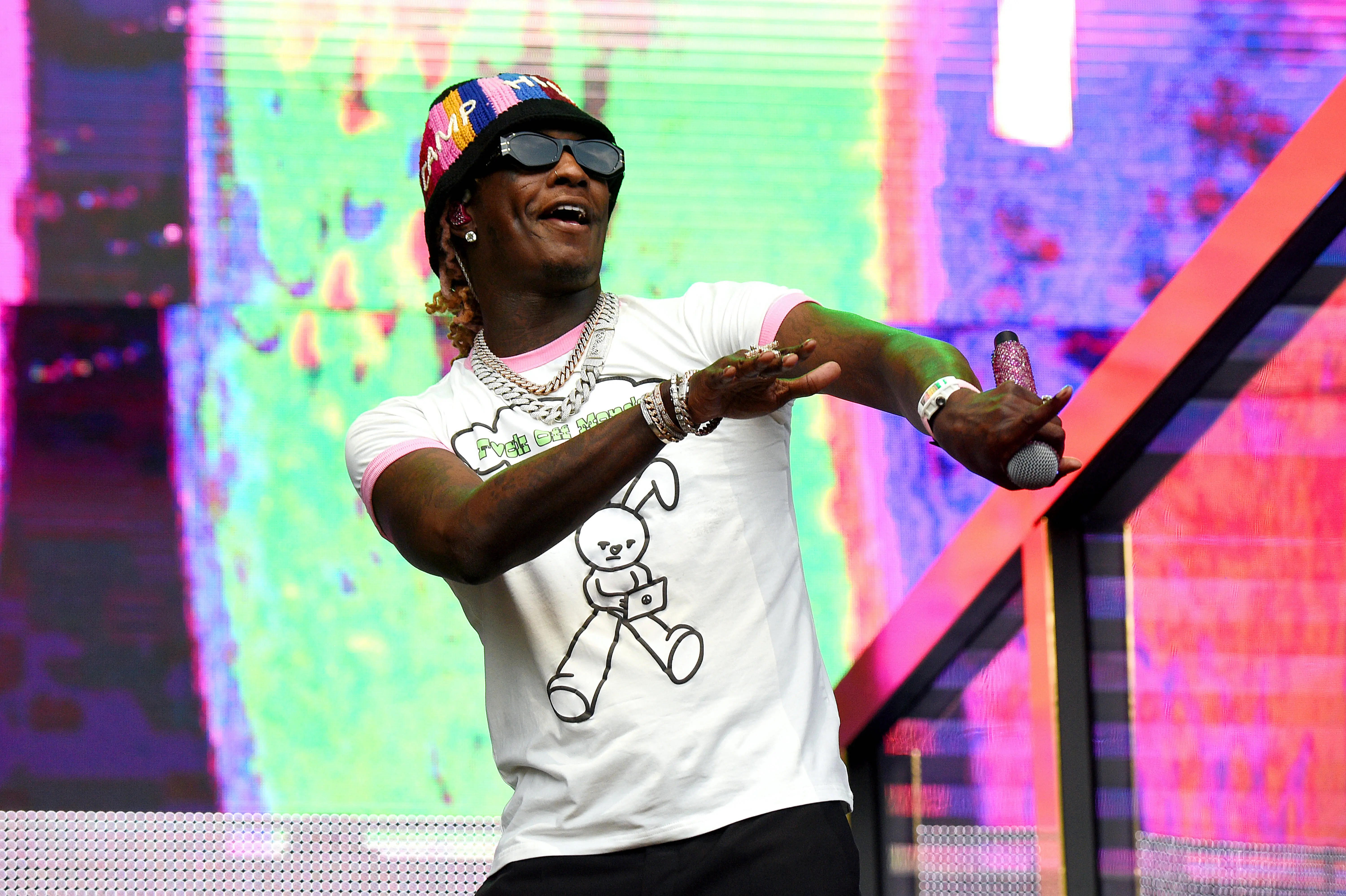 PHILADELPHIA, PENNSYLVANIA - SEPTEMBER 04: Young Thug performs during 2021 Made In America at Benjamin Franklin Parkway on September 04, 2021 in Philadelphia, Pennsylvania. (Photo by Kevin Mazur/Getty Images for Roc Nation)