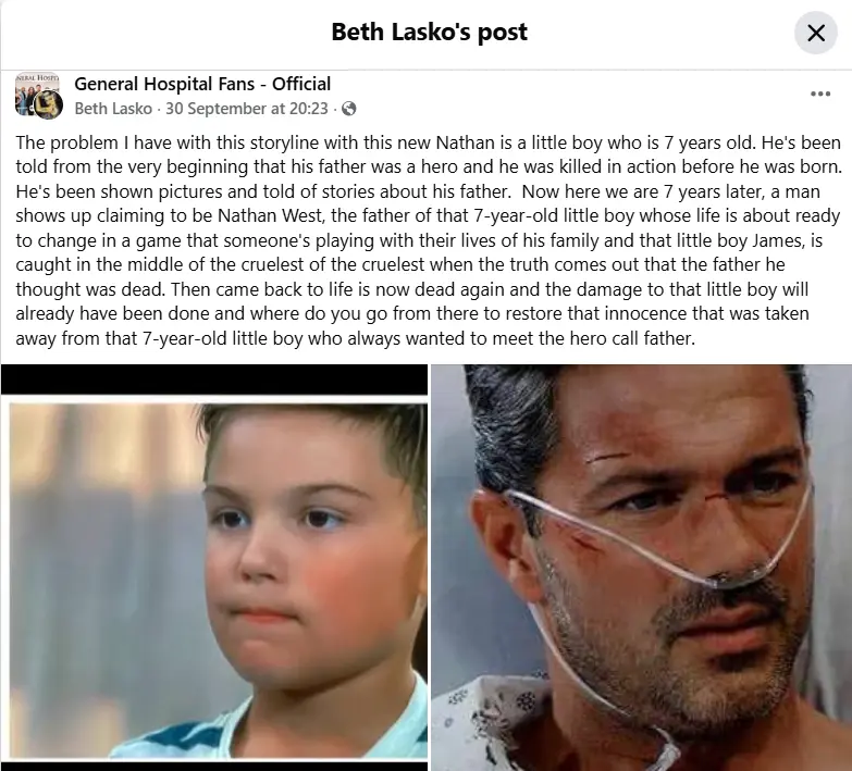 The fan post (Image via Facebook/ @General Hospital Fans - Official)