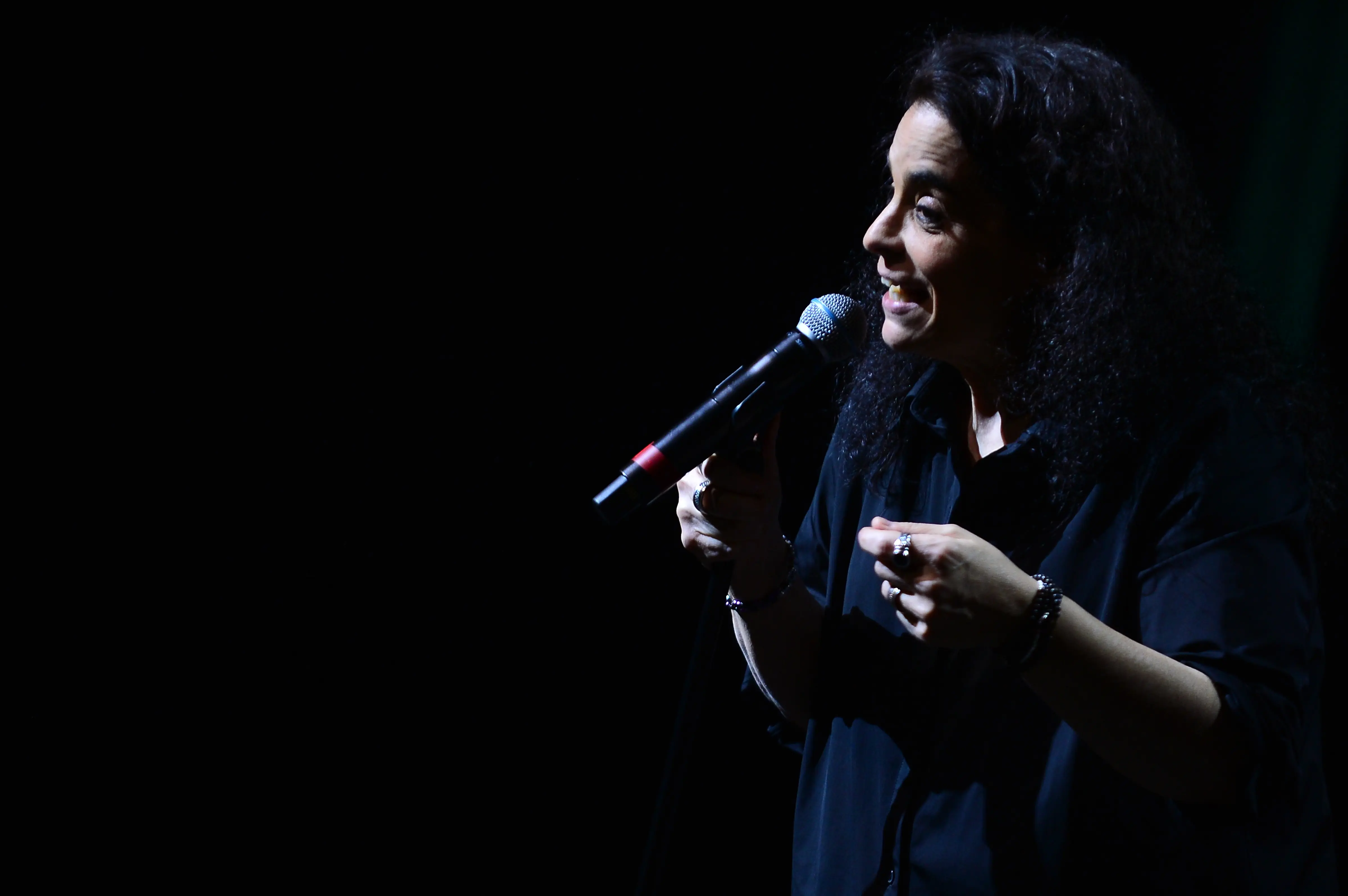 MIAMI, FL - DECEMBER 14:  Jessica Kirson performs live on stage during "The Chosen Comedy Festival" at James L. Knight Center on December 14, 2022 in Miami, Florida.  (Photo by Johnny Louis/Getty Images)