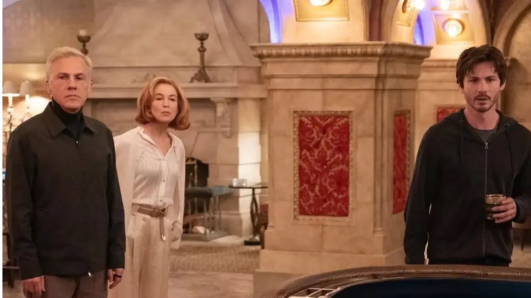 Christoph Waltz, Renée Zellweger and Logan Lerman in Only Murders in the Building Season 5