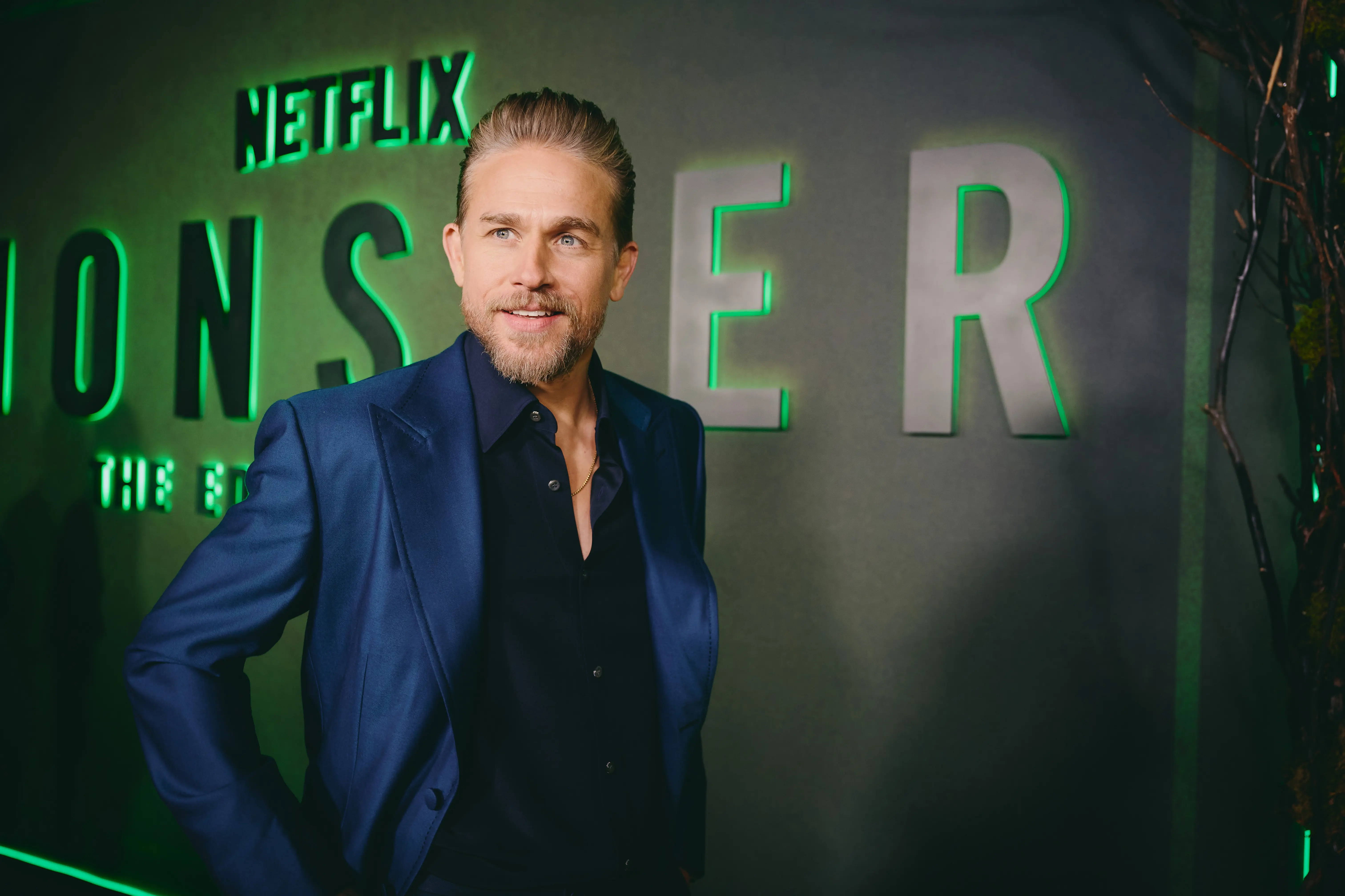 Charlie Hunnam attends the Monster: The Ed Gein Story NY Premiere at Paris Theater on September 30, 2025 in New York City. (Photo by Jenny Anderson/Getty Images for Netflix)