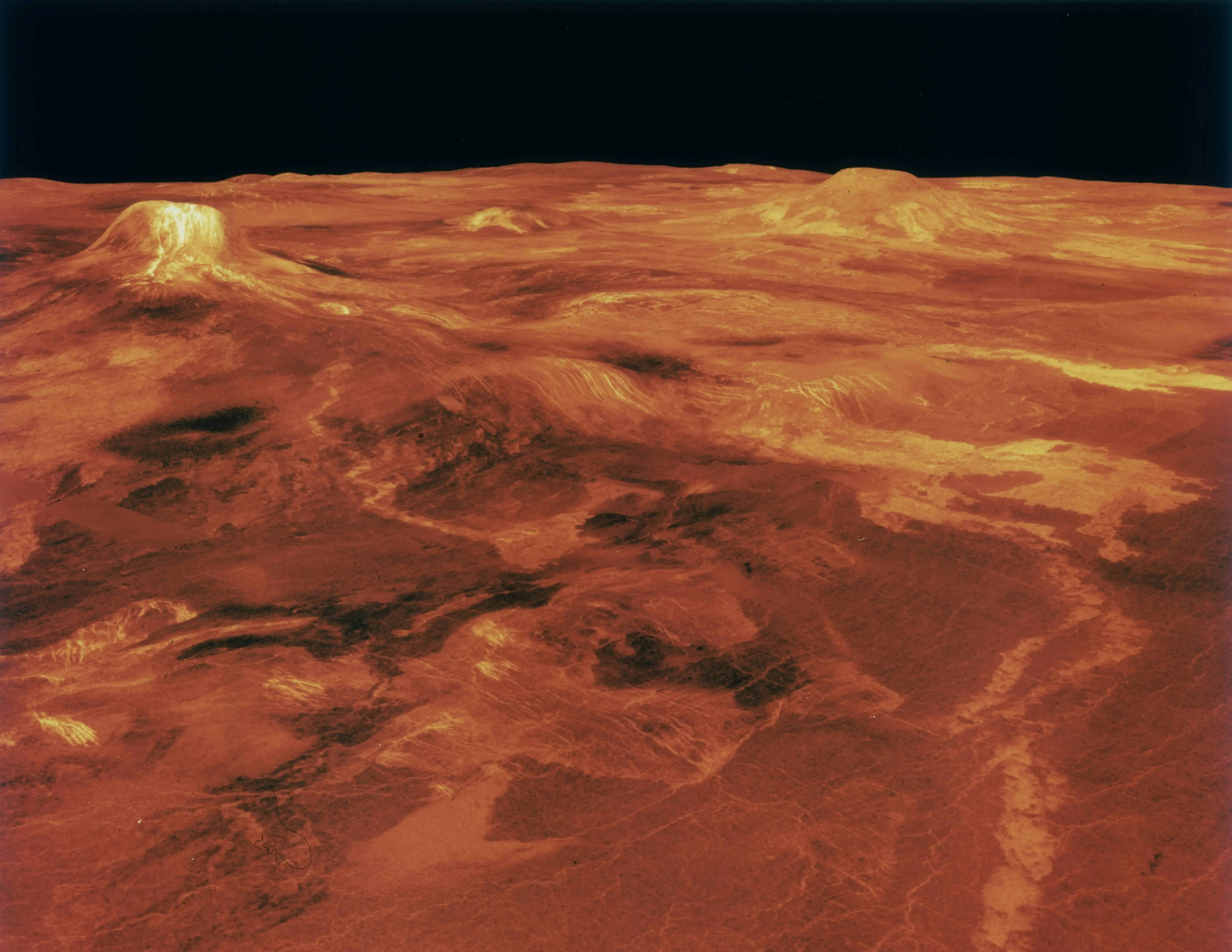 A computer simulation of the surface of the planet Venus, circa 1990. (Photo by Space Frontiers/Hulton Archive/Getty Images)