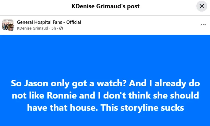 The original Post (Image via Facebook/ @General Hospital Fans - Official)