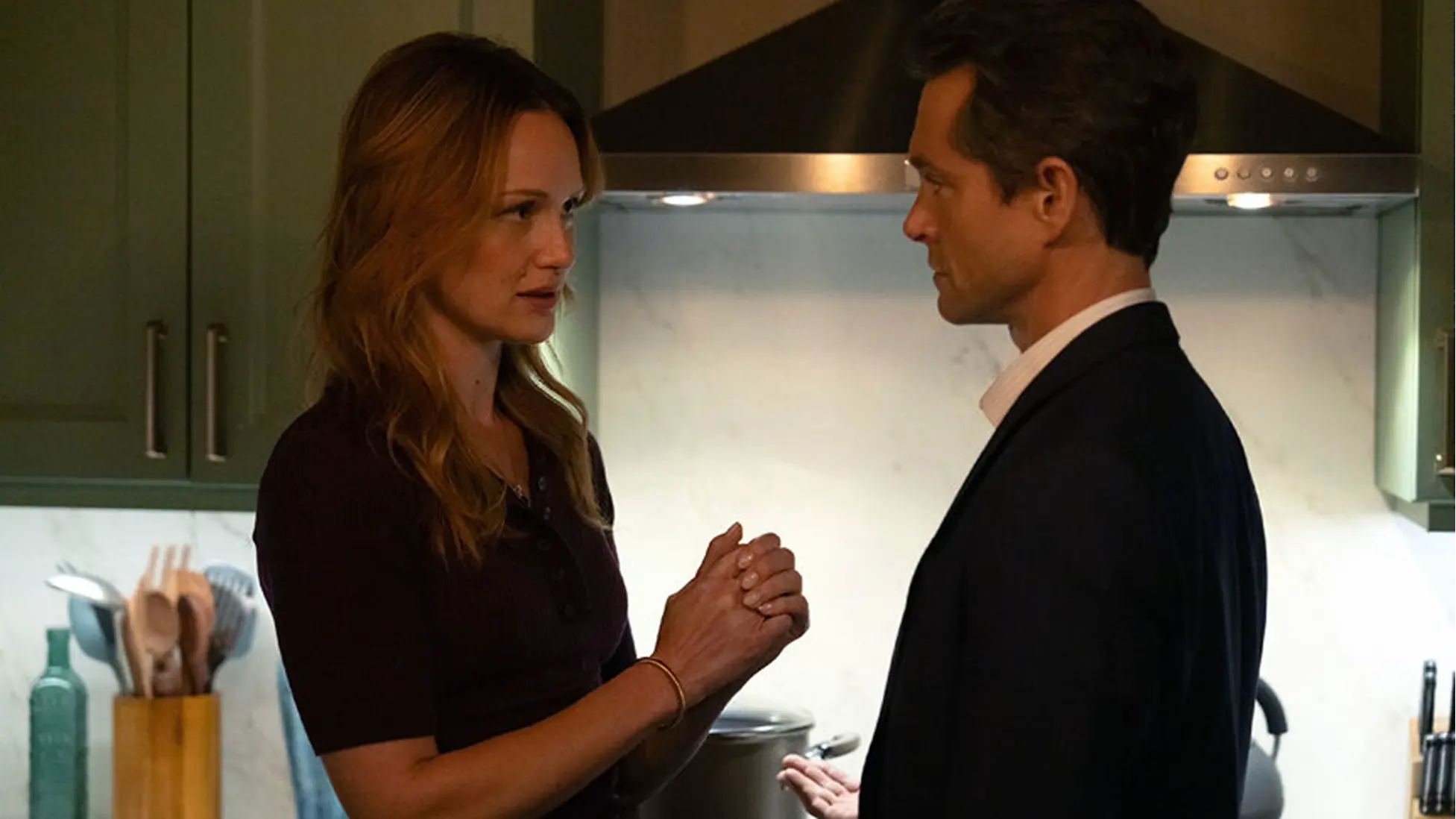 Kerry Bishé as Grace Hall with Hugh Dancy as A.D.A. Nolan Price in Law &amp; Order season 25. Photo via NBC.