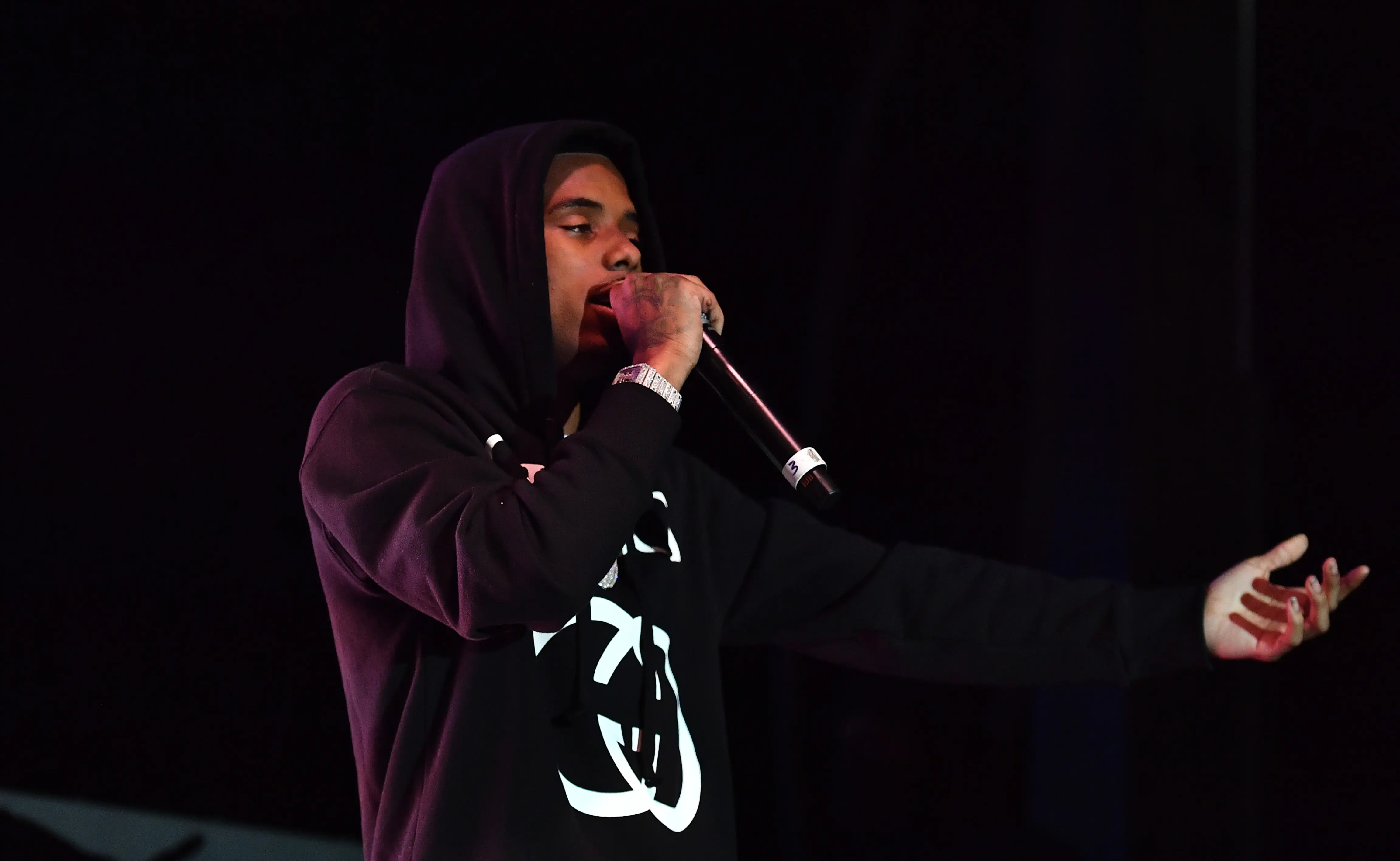 COLLEGE PARK, GEORGIA - OCTOBER 17: Rapper Pooh Shiesty performs onstage during Parking Lot Concert Series presents: Gucci Mane &amp; The New 1017 at Gateway Center Arena on October 17, 2020 in College Park, Georgia. (Photo by Paras Griffin/Getty Images)