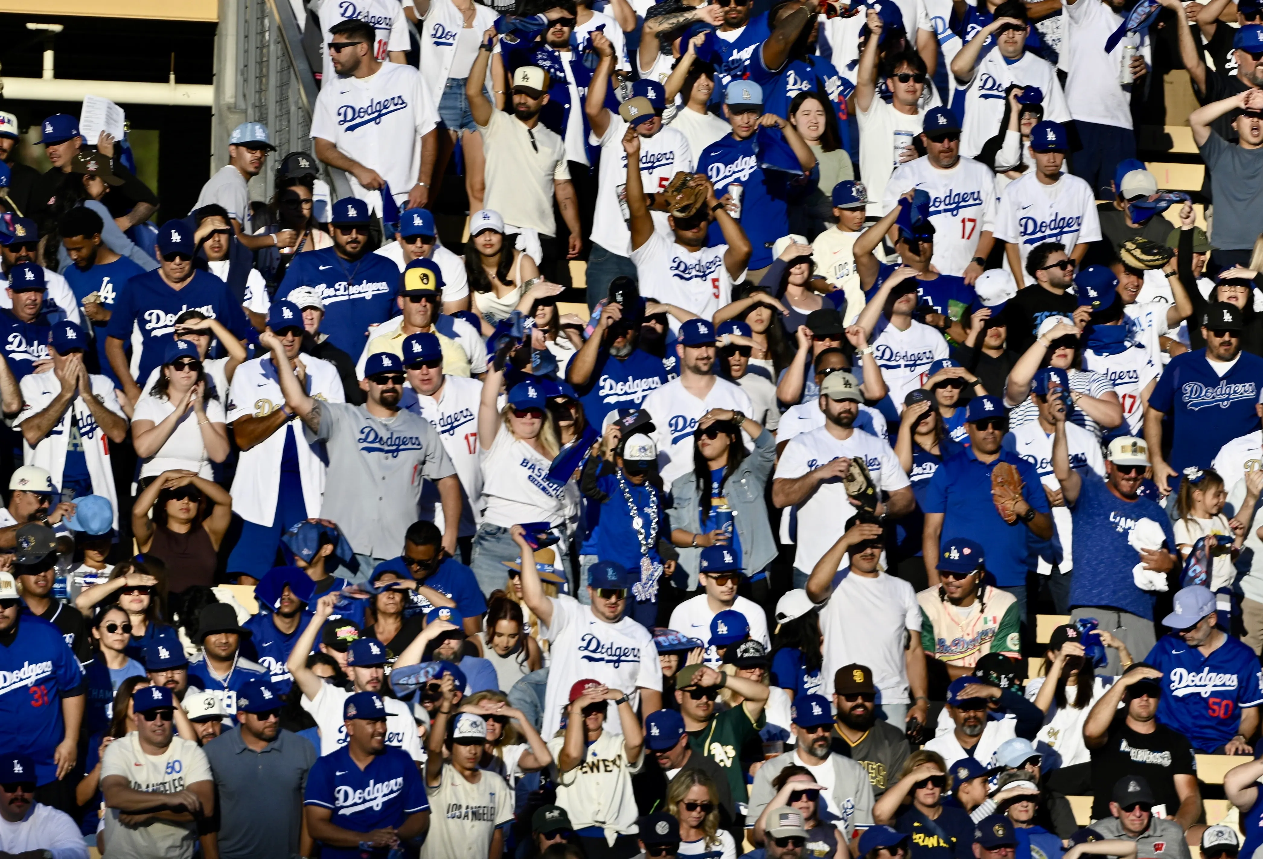 Shannon Kobylarczyk was captured confronting another spectator during a recent Dodgers vs Brewers game (Photo by Keith Birmingham/MediaNews Group/Pasadena Star-News via Getty Images)
