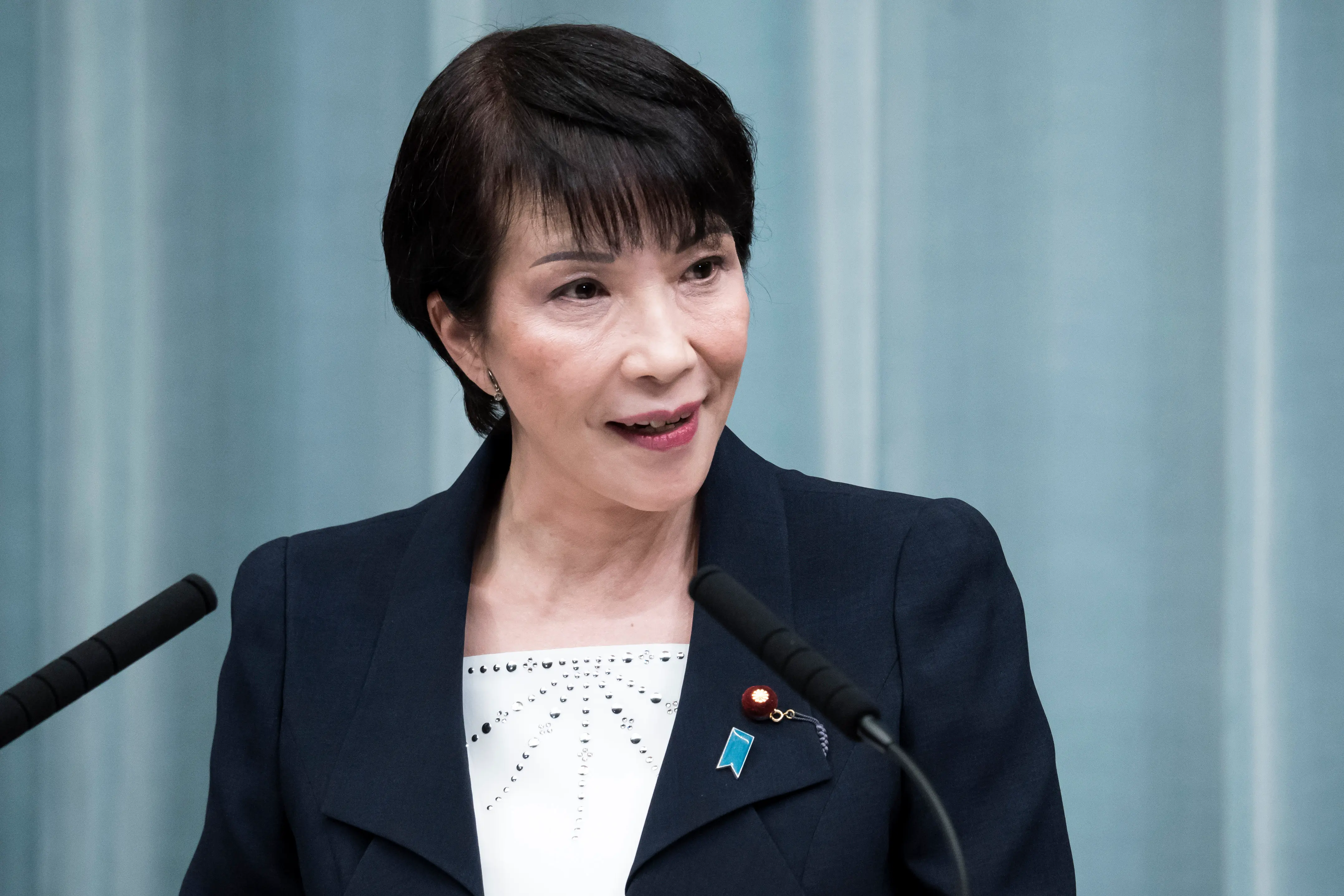 TOKYO, JAPAN - SEPTEMBER 11: Japan's newly appointed Minister of Internal Affairs and Communications Sanae Takaichi speaks during a press conference at the prime minister's official residence on September 11, 2019 in Tokyo, Japan. Prime Minister Shinzo Abe reshuffled his Cabinet and executives in the ruling Liberal Democratic Party today. (Photo by Tomohiro Ohsumi/Getty Images)