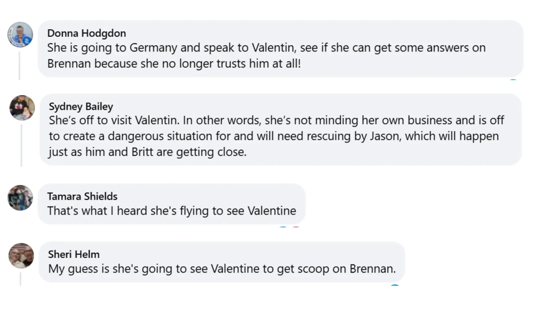 fans opine about Carly meeting Valentin
