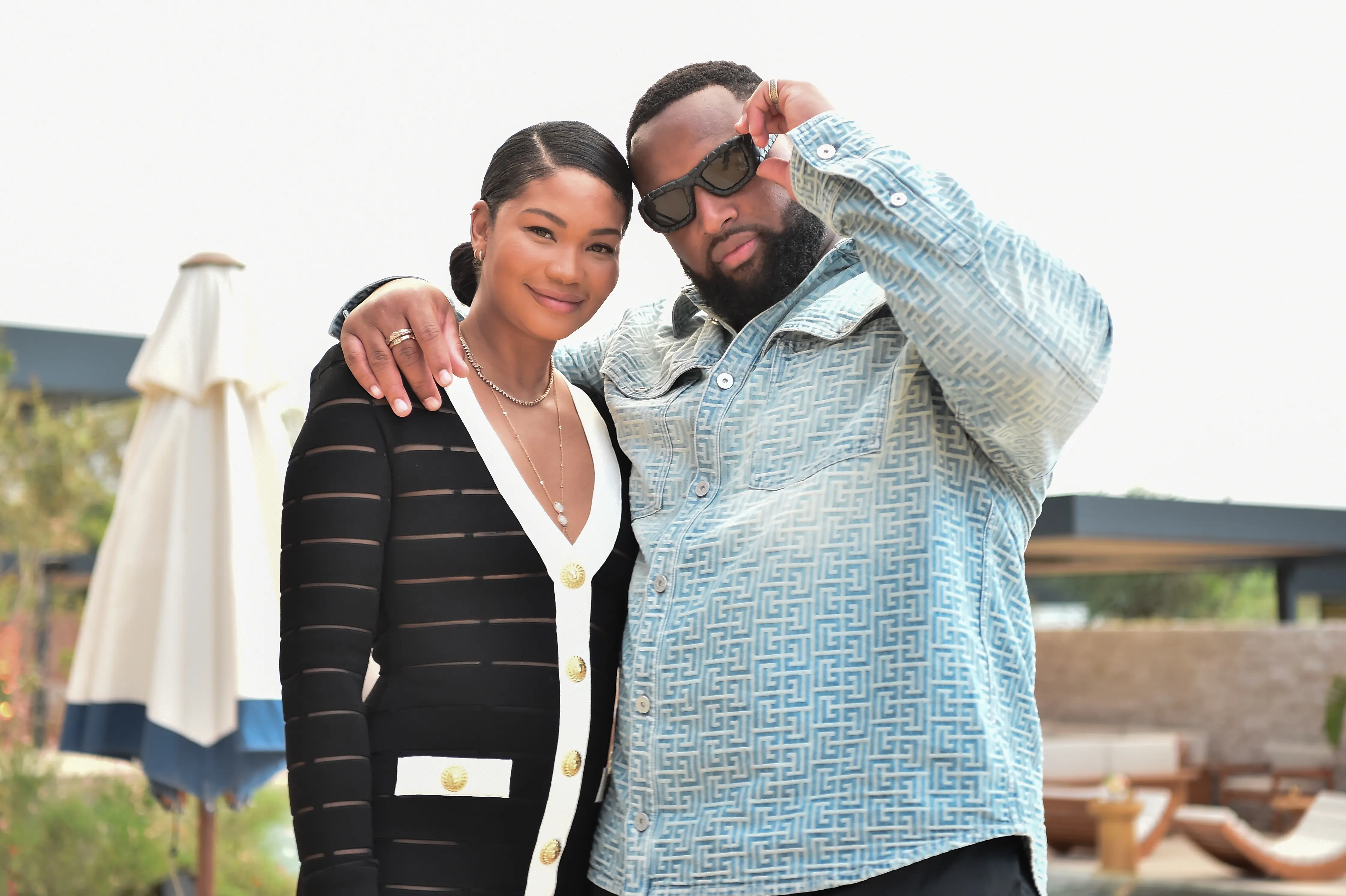 Chanel Iman and Davon Godchaux. (Photo by Milos Bicanski/Getty Images for One&amp;Only)