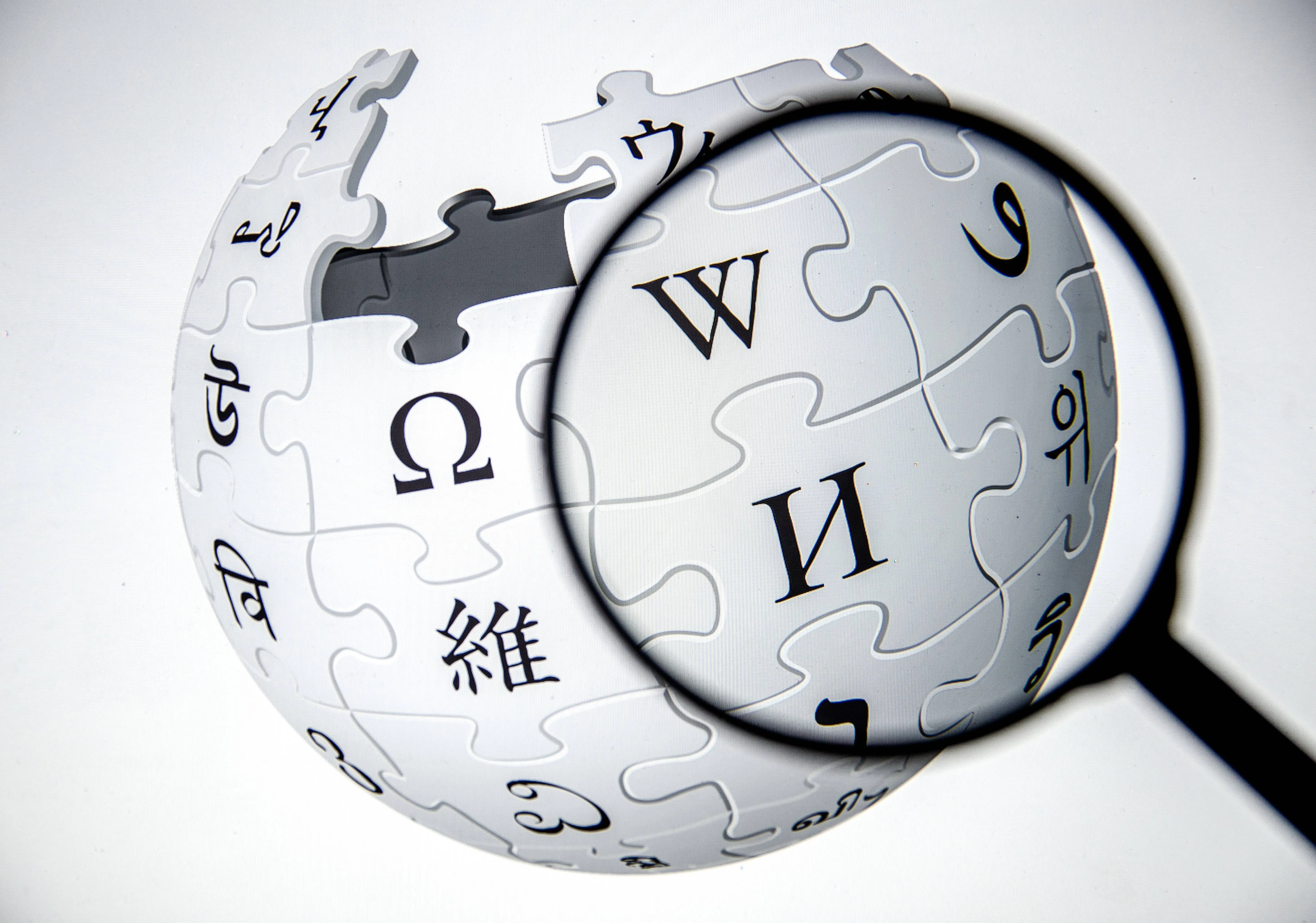 ANKARA, TURKEY - NOVEMBER 30: Logo of Wikipedia is seen in Ankara, Turkey on November 30, 2019. (Photo by Ali Balikci/Anadolu Agency via Getty Images)