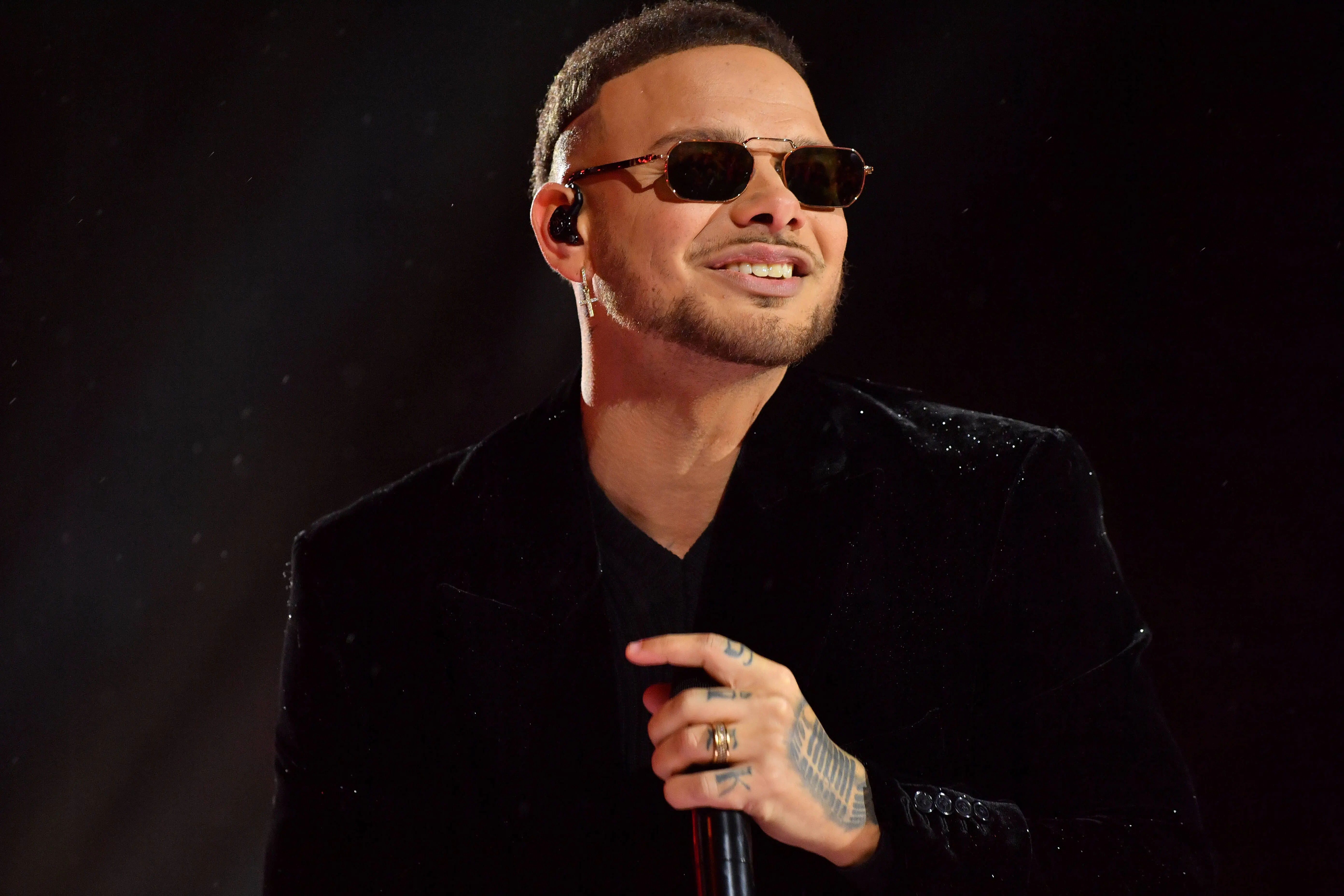 NASHVILLE, TENNESSEE - DECEMBER 31: Recording Artist Kane Brown performs on stage at Bicentennial Capitol Mall State Park on December 31, 2024 in Nashville, Tennessee. (Photo by Jason Davis/Getty Images)