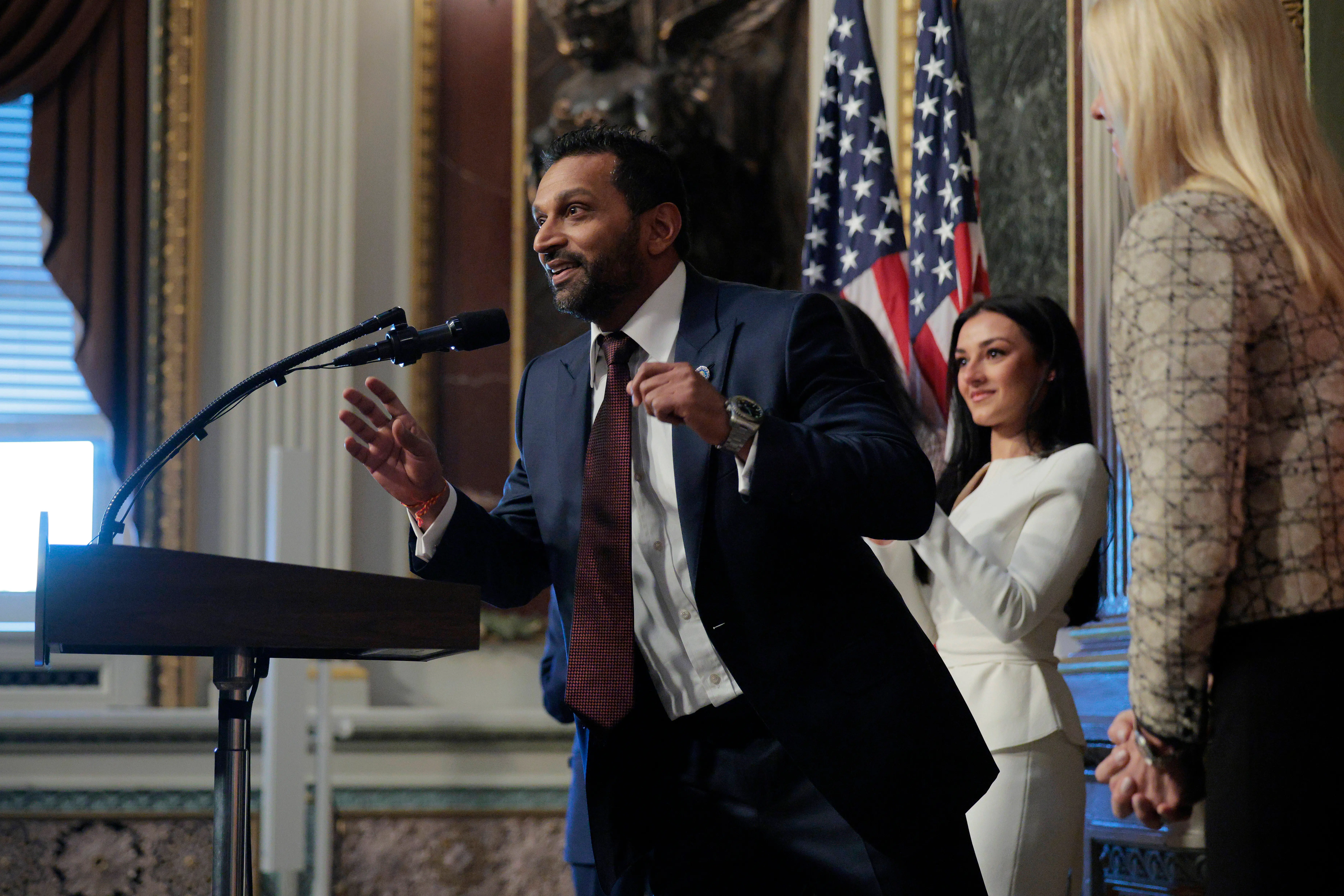 Kash Patel's traveling was a part of watching the performance of his girlfriend Alexis Wilkins (Image via Getty)