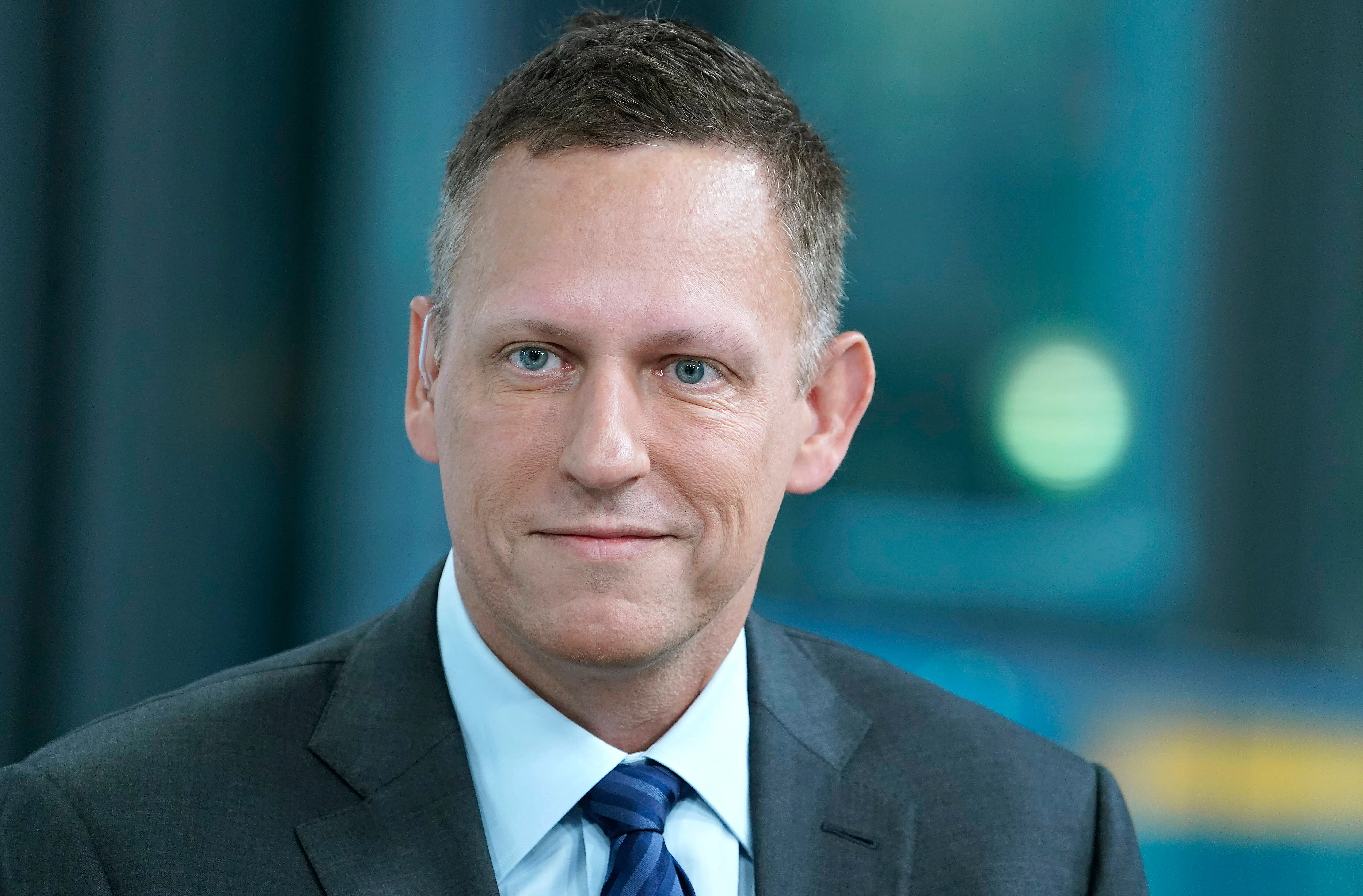 NEW YORK, NEW YORK - AUGUST 09: Entrepreneur and venture capitalist Peter Thiel visits "FOX & Friends" at Fox News Channel Studios on August 09, 2019 in New York City. (Photo by John Lamparski/Getty Images)