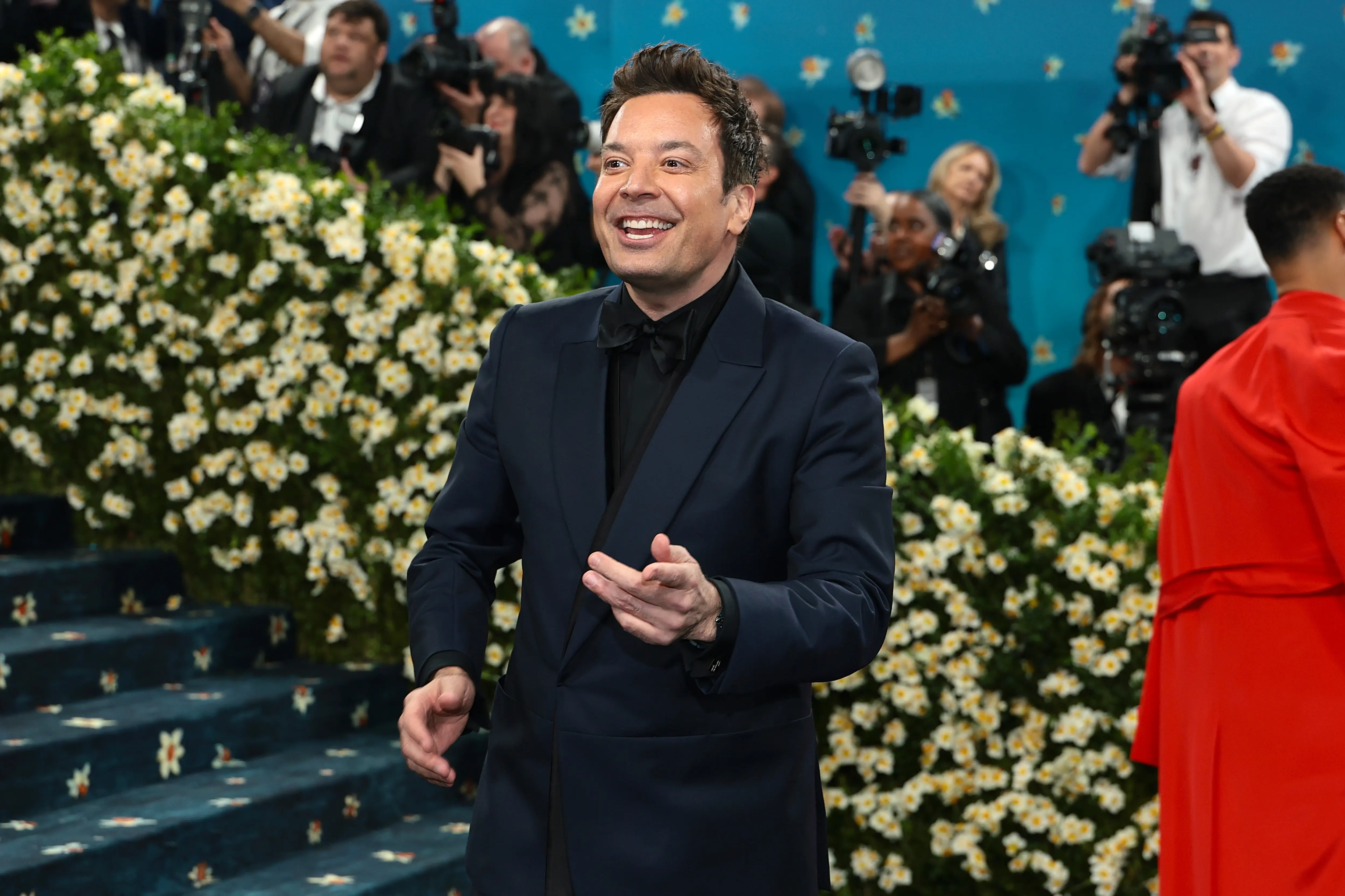 Jimmy Fallon attends the 2025 Met Gala Celebrating "Superfine: Tailoring Black Style" (Image via Getty)