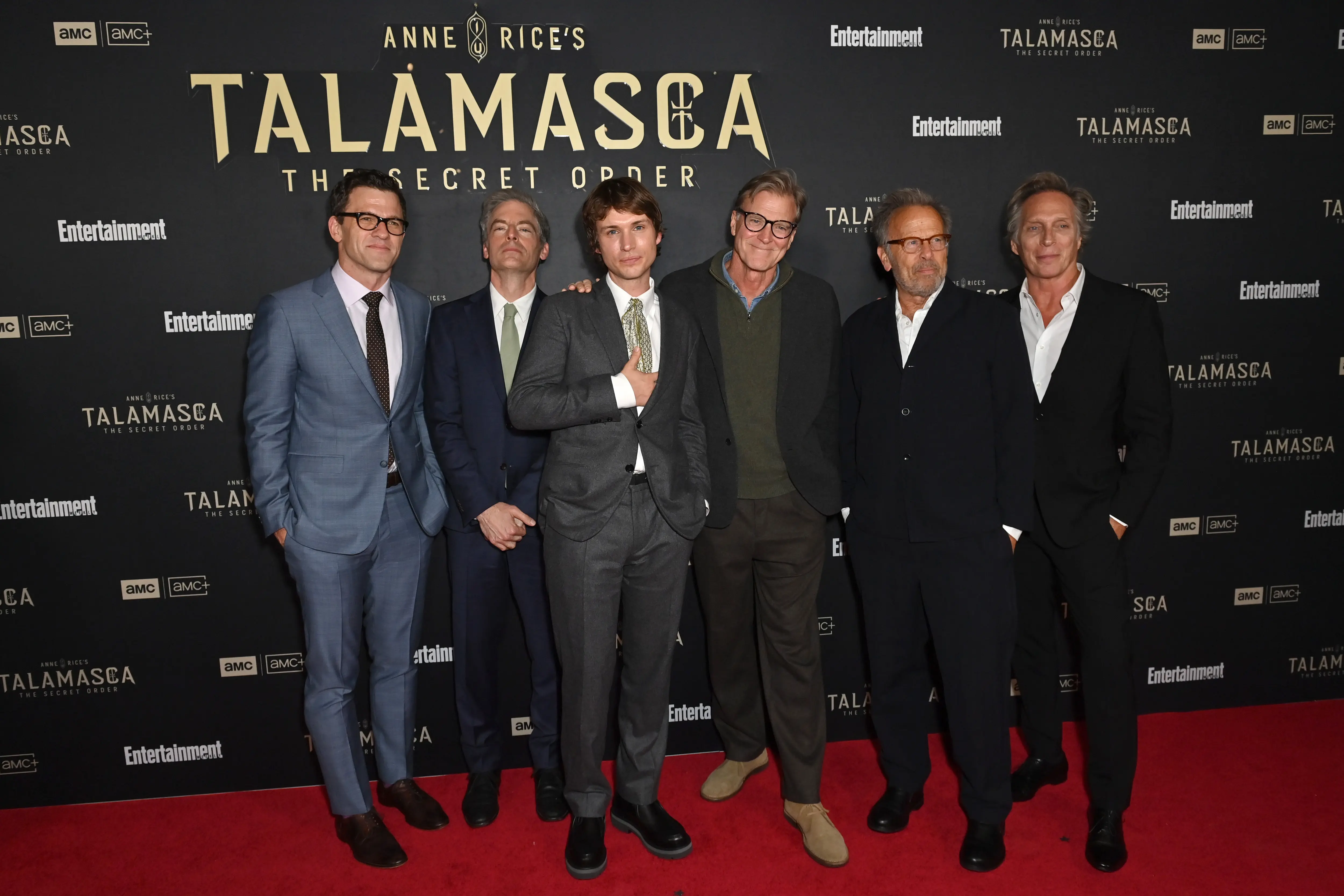 NEW YORK, NEW YORK - OCTOBER 21: (L-R) Mark Lafferty, Justin Kirk, Nicholas Denton, John Lee Hancock, Mark Johnson and William Fichtner attend the AMC and Entertainment Weekly - Anne Rice's Talamasca Premiere on October 21, 2025 in New York City. (Photo by Bryan Bedder/Getty Images for Entertainment Weekly and AMC)
