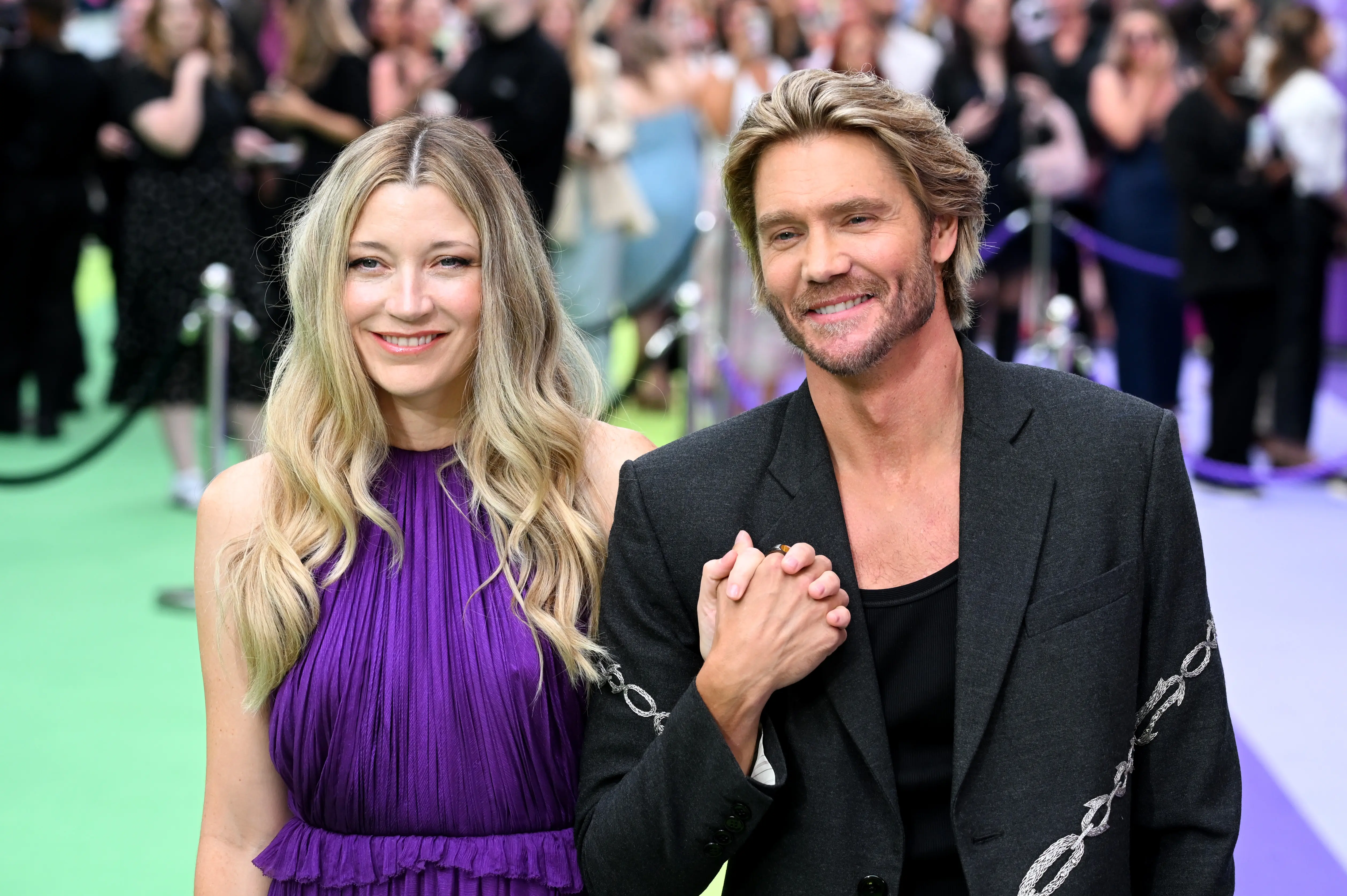 LONDON, ENGLAND - JULY 31: Sarah Roemer and Chad Michael Murray attend the "Freakier Friday" UK premiere at Odeon Luxe Leicester Square on July 31, 2025 in London, England. (Photo by Stuart C. Wilson/Getty Images)