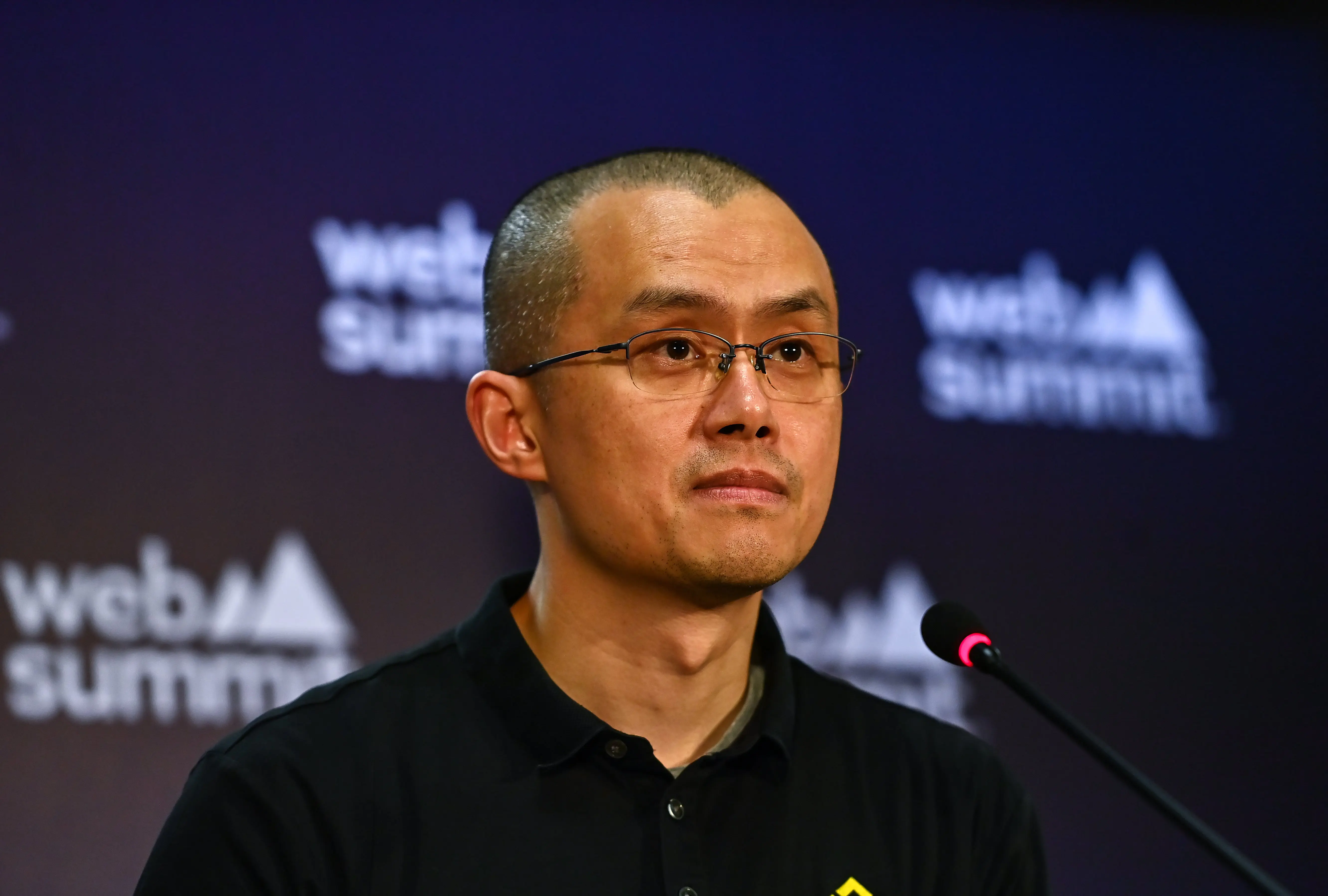 Changpeng Zhao, Co-Founder &amp; CEO, Binance, at Media Village during day one of Web Summit 2022 at the Altice Arena in Lisbon, Portugal. (Photo By Ben McShane/Sportsfile for Web Summit via Getty Images)
