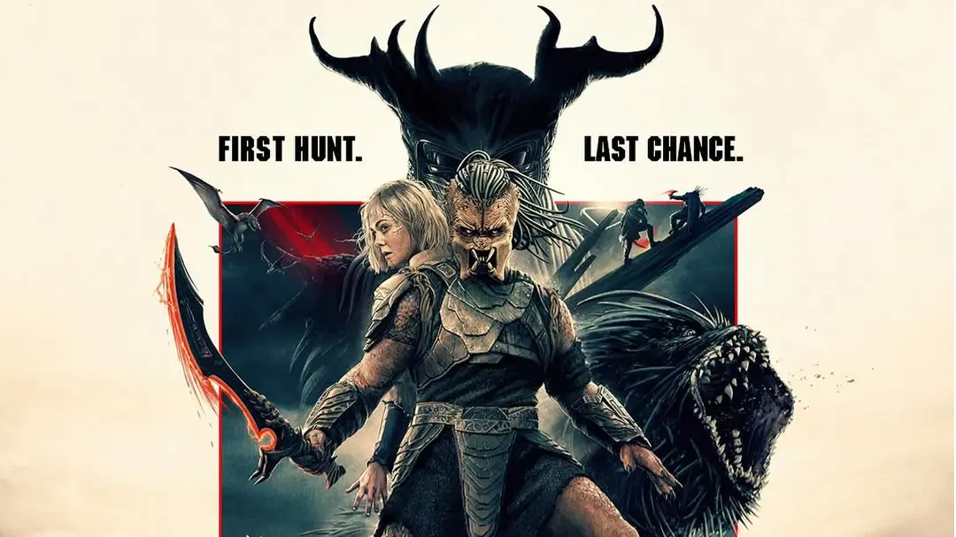 Predator: Badlands poster starring Elle Fanning and Dimitrius Koloamatangi (via Instagram @20thcenturystudios)
