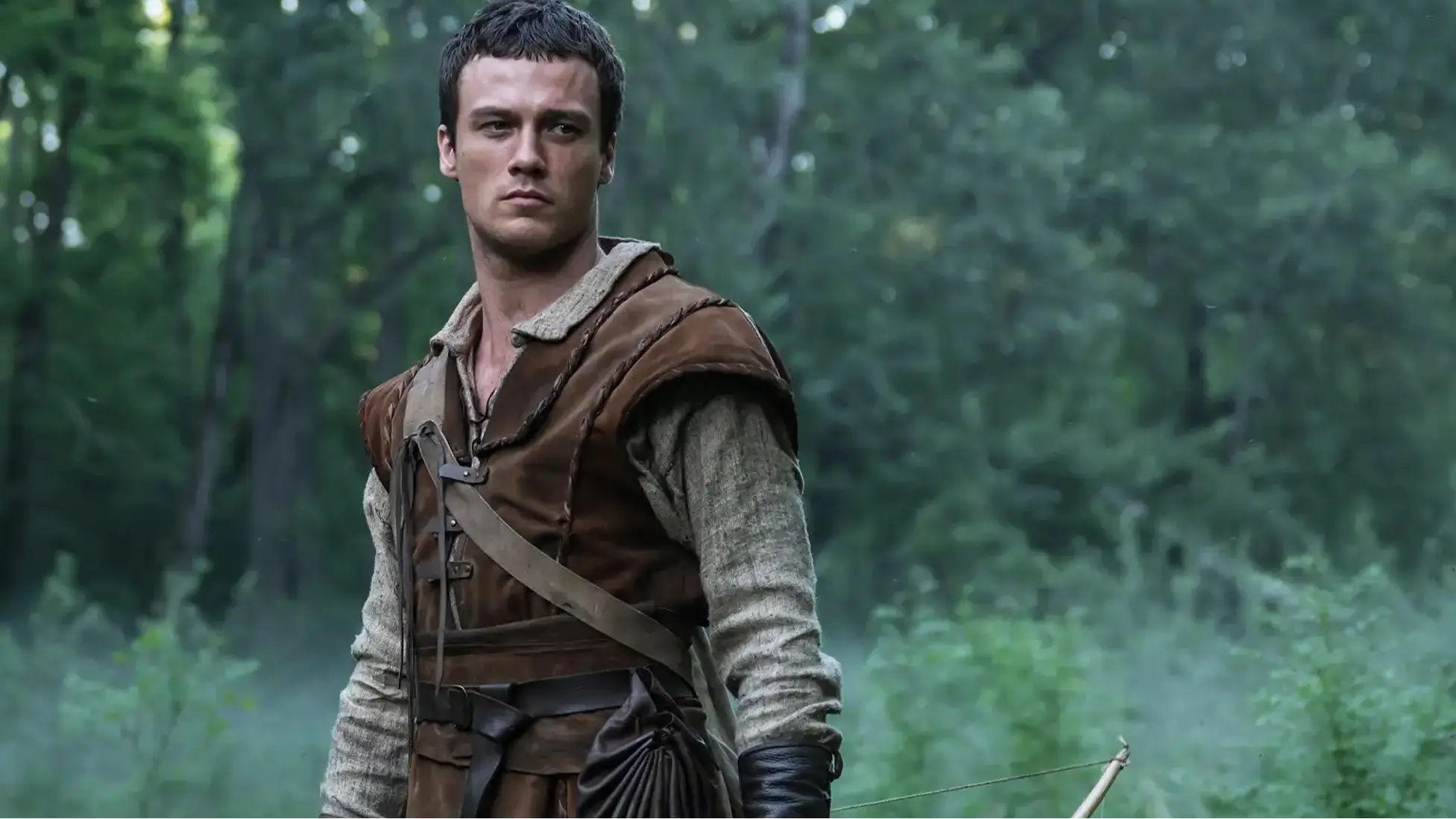 Jack Patten as Robin in Robin Hood Season 1, Episode 2 A Heinous Devil, set in Sherwood Forest. Image via MGM+.