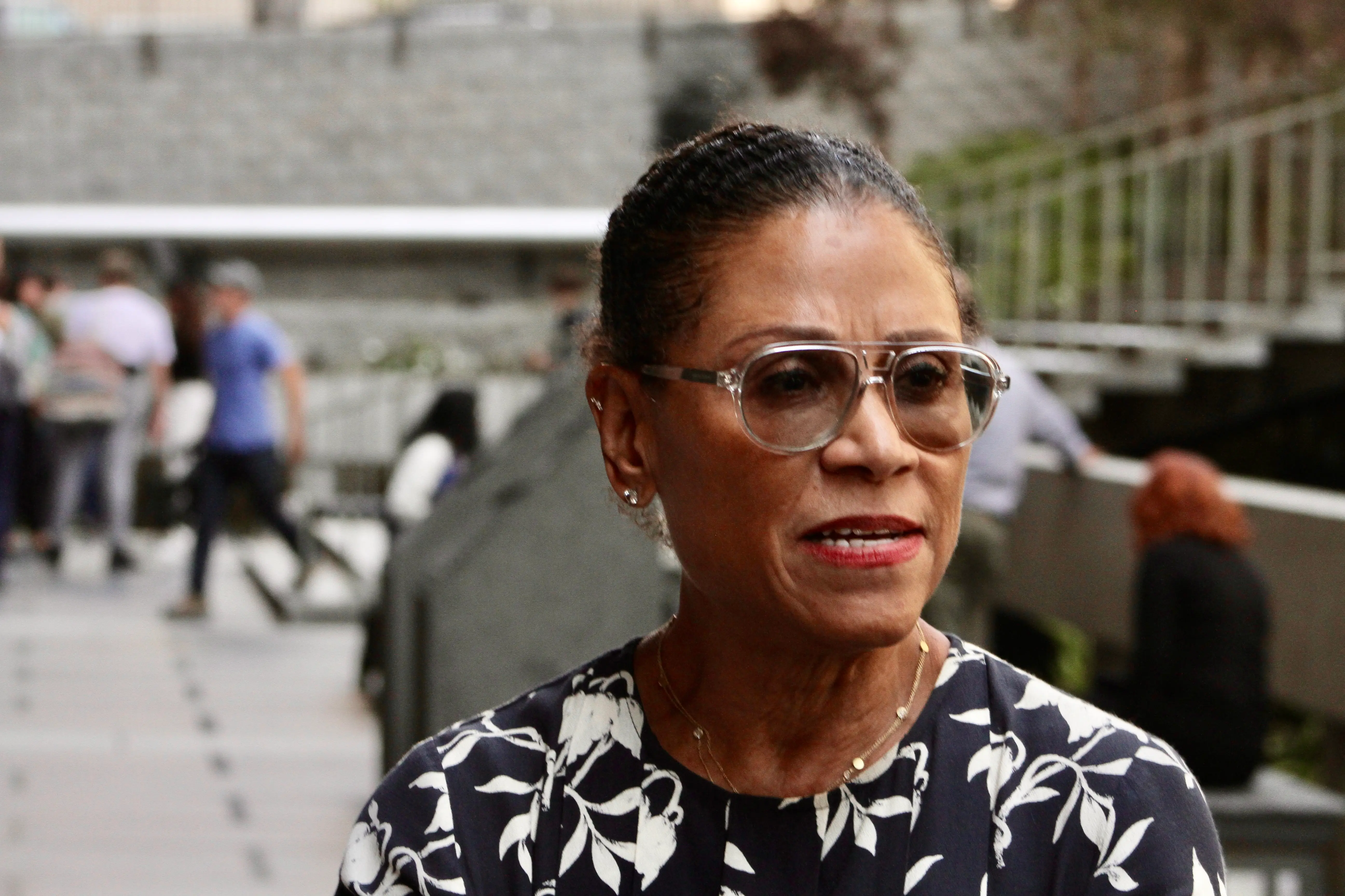 LOS ANGELES, CA - SEPTEMBER 7: Shawn Holley, one of the attorneys representing Danny Masterson, is seen speaking to the media on September 7, 2023 in Los Angeles, California. Masterson was sentenced on Thursday to 30 years to life in prison for raping two women. (Photo by MEGA/GC Images)