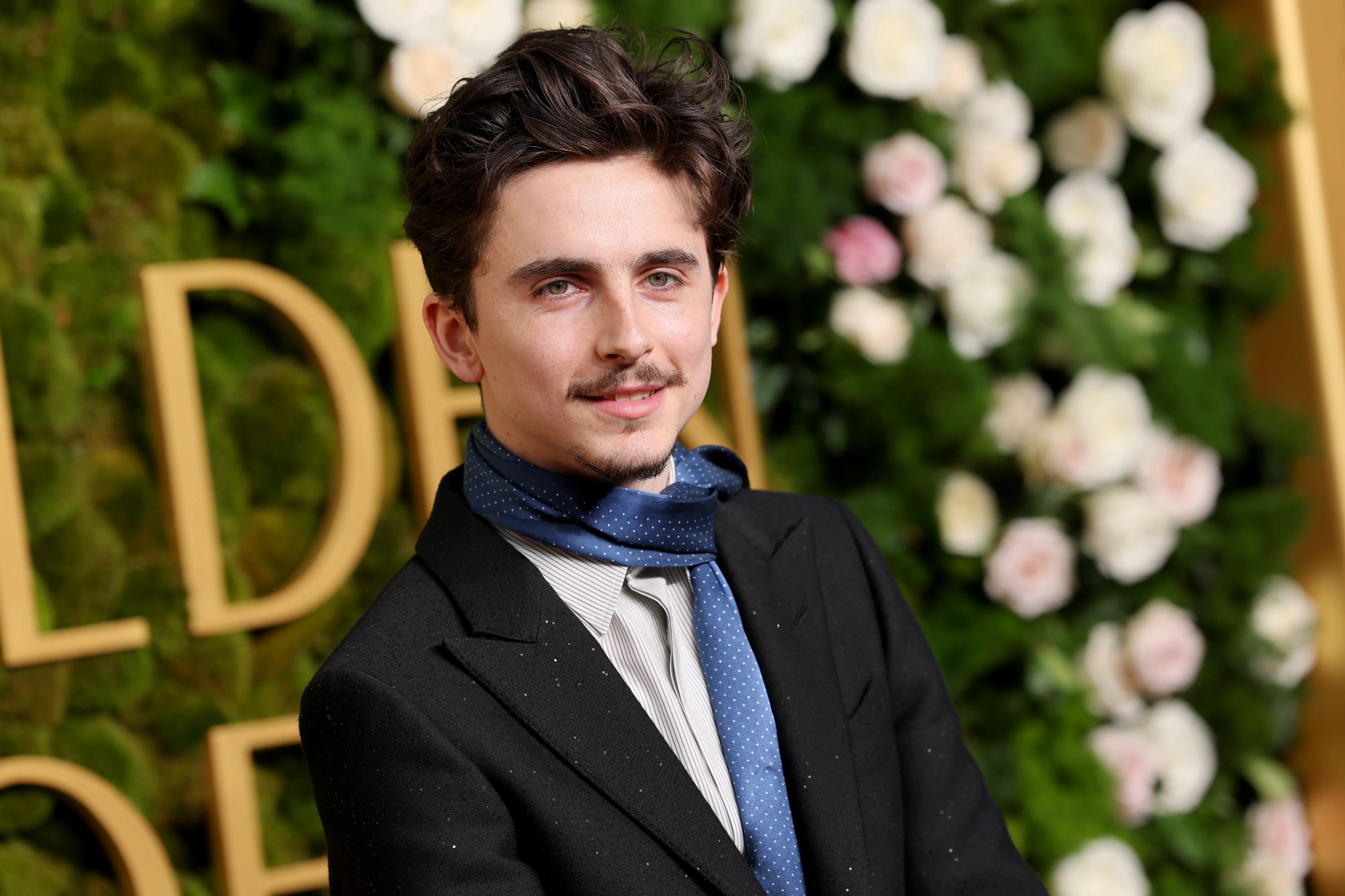 BEVERLY HILLS, CALIFORNIA - JANUARY 05: Timothée Chalamet attends the 82nd Annual Golden Globe Awards at The Beverly Hilton on January 05, 2025 in Beverly Hills, California. (Photo by Amy Sussman/Getty Images)
