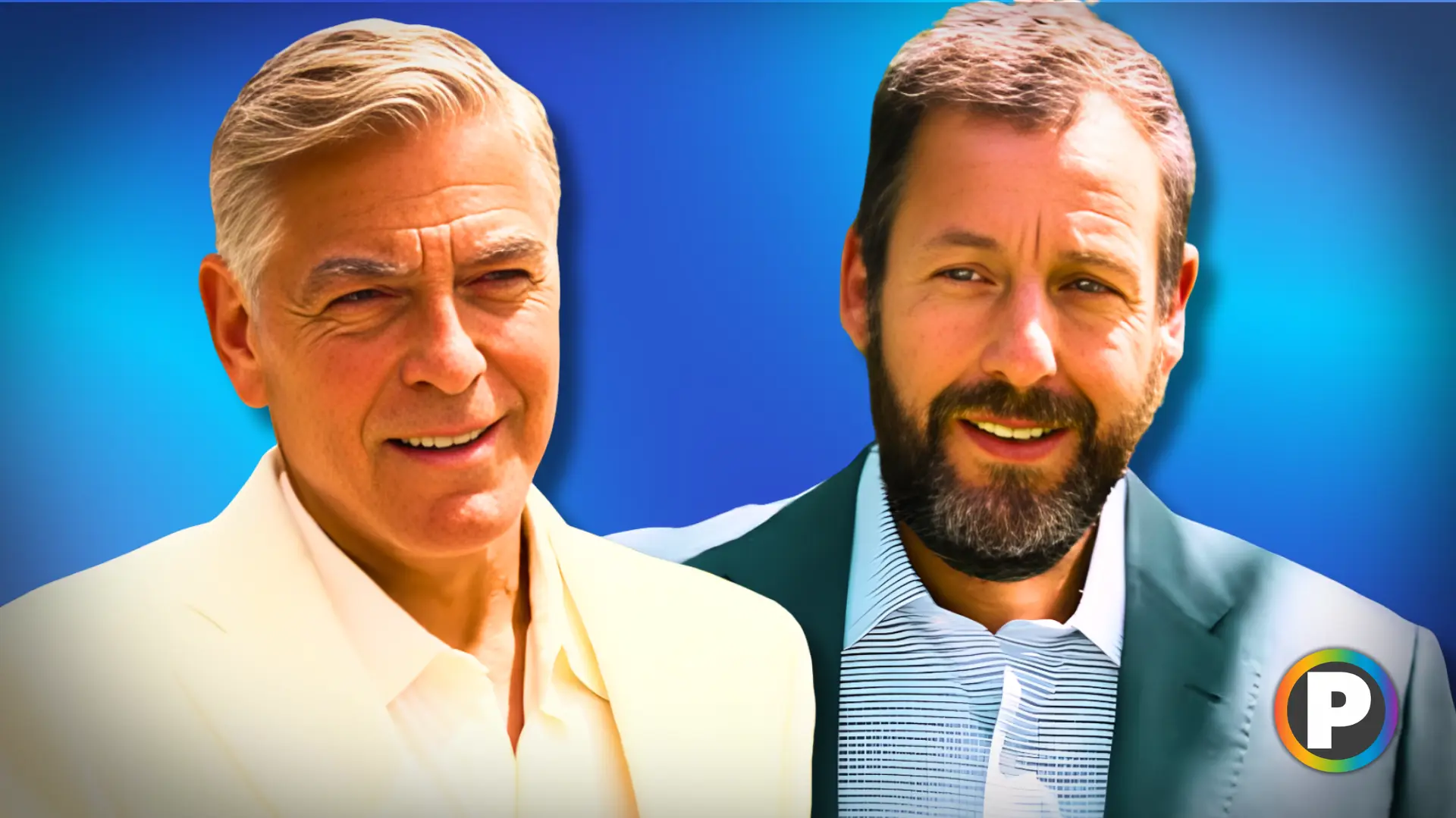 George Clooney and Adam Sandler in Jay Kelly (Custom cover edited by Primetimer, Original Image ©️Netflix)