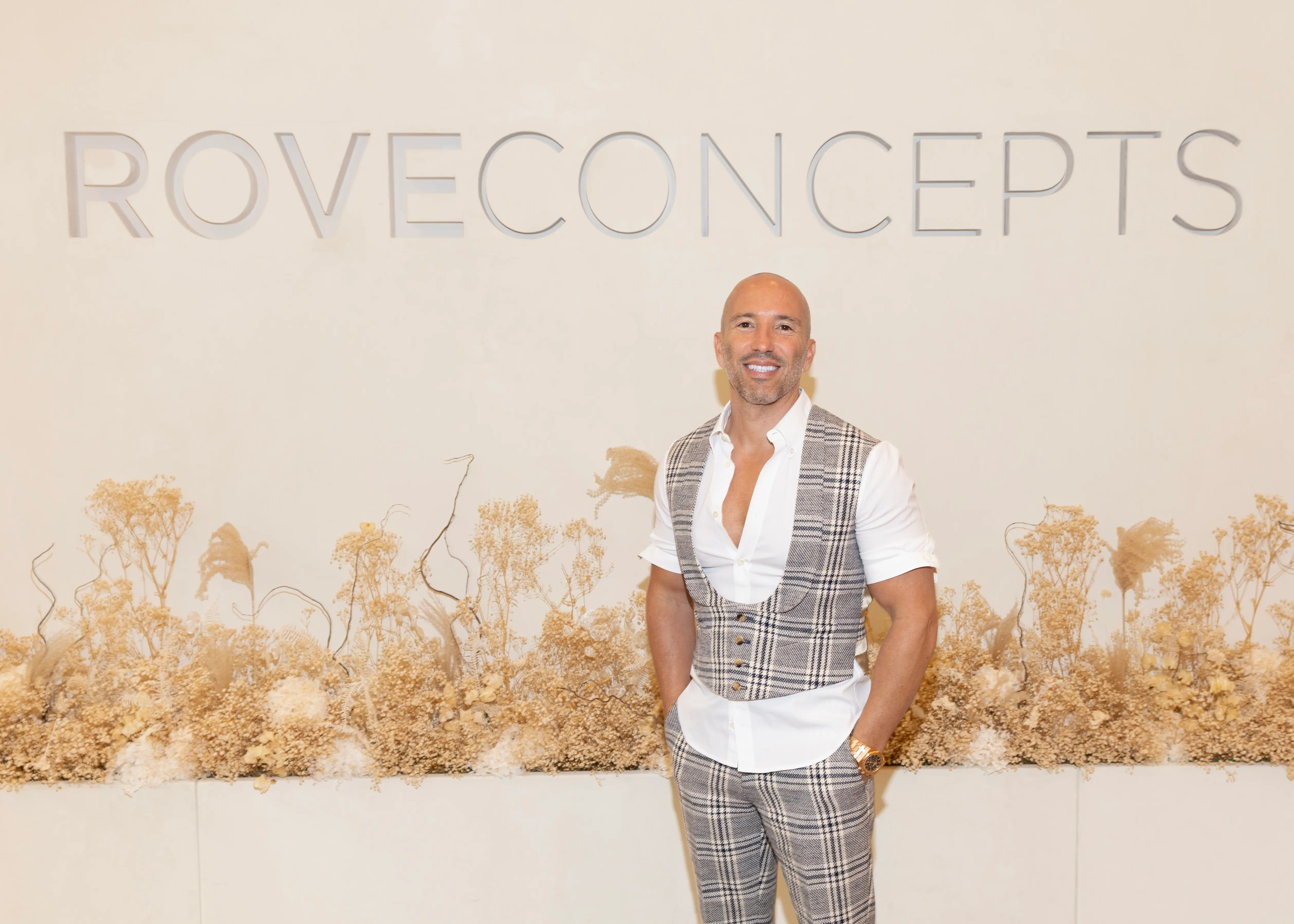 Jason Oppenheim, President of The Oppenheim Group, poses during Selling Sunset X Rove Concepts Meet And Greet at Rove Concepts Vancouver Showroom (Image via Getty)